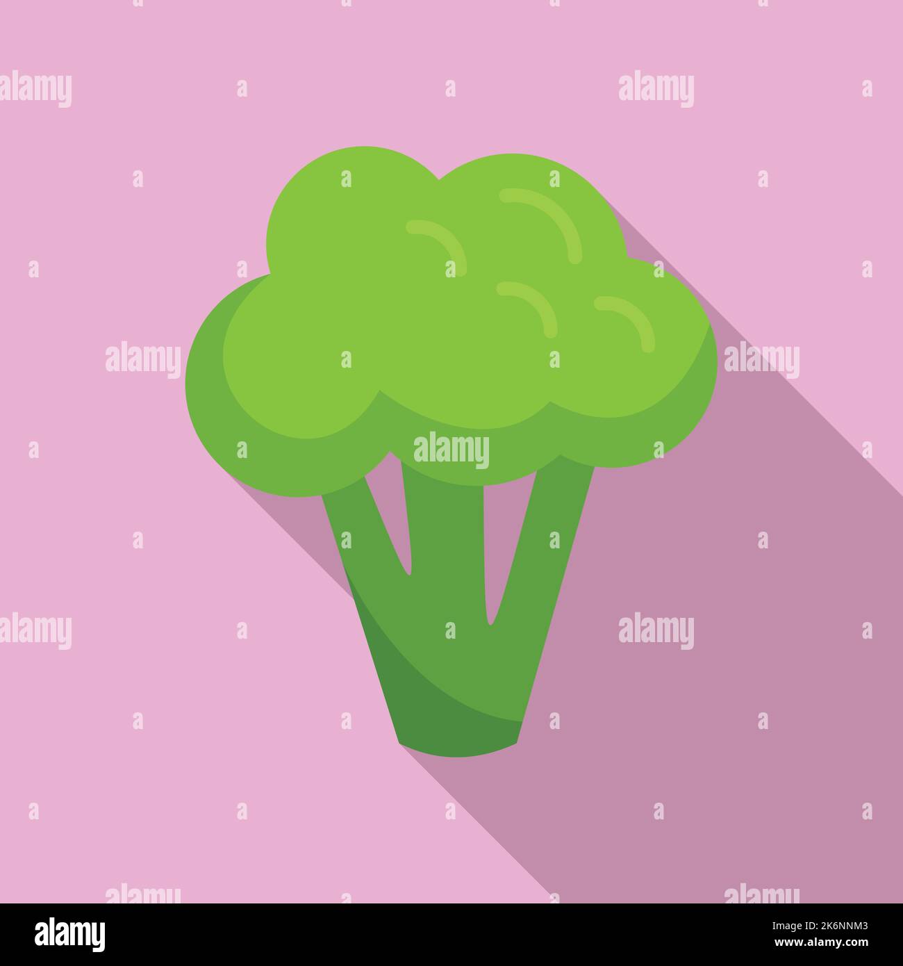 Etichetta vettore piatto icona broccoli. Broccoli vegetali. Insalata di piante Illustrazione Vettoriale