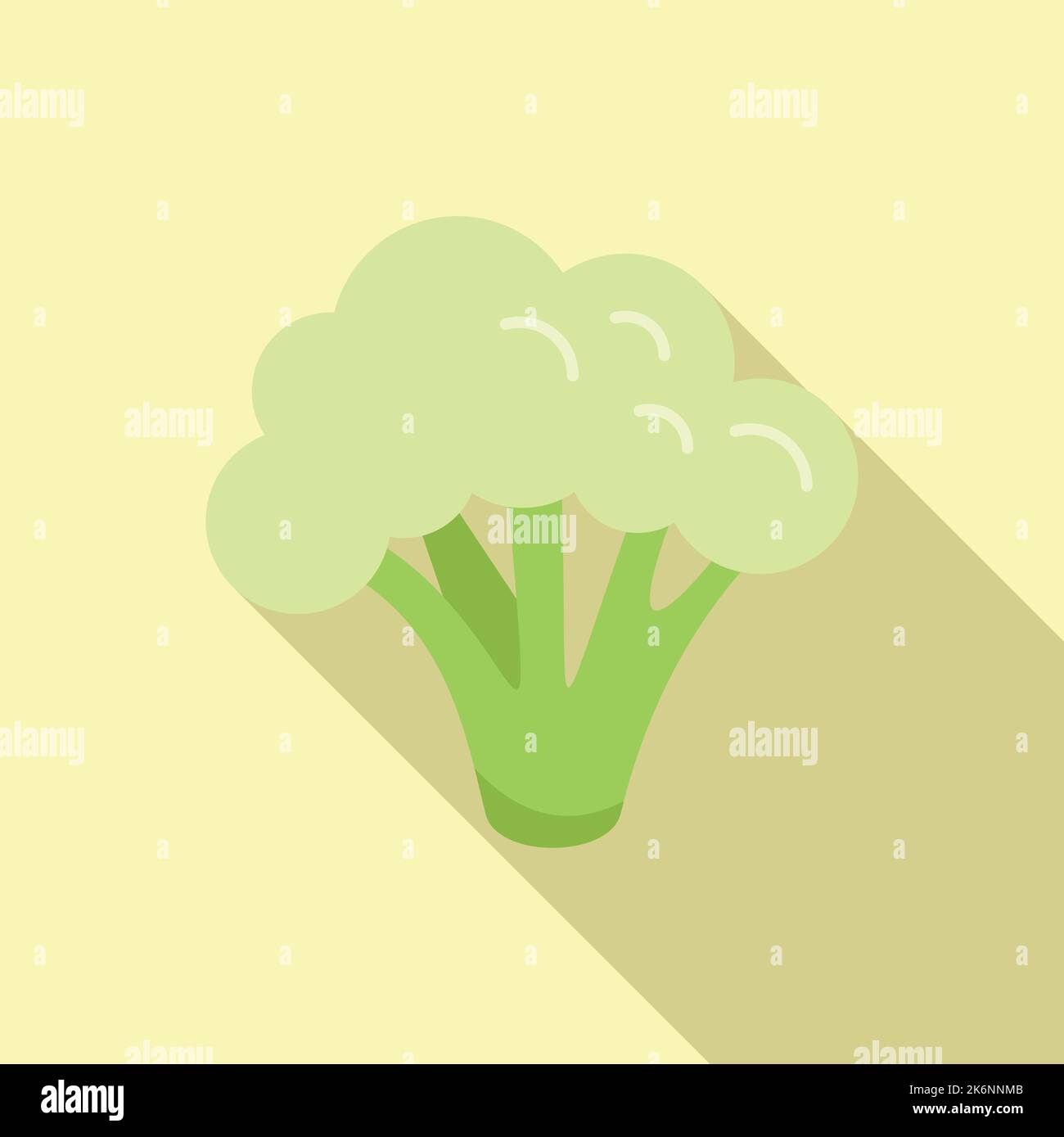 Icona di broccoli vegetali vettore piatto. Cibo di cavolo. Insalata dolce Illustrazione Vettoriale