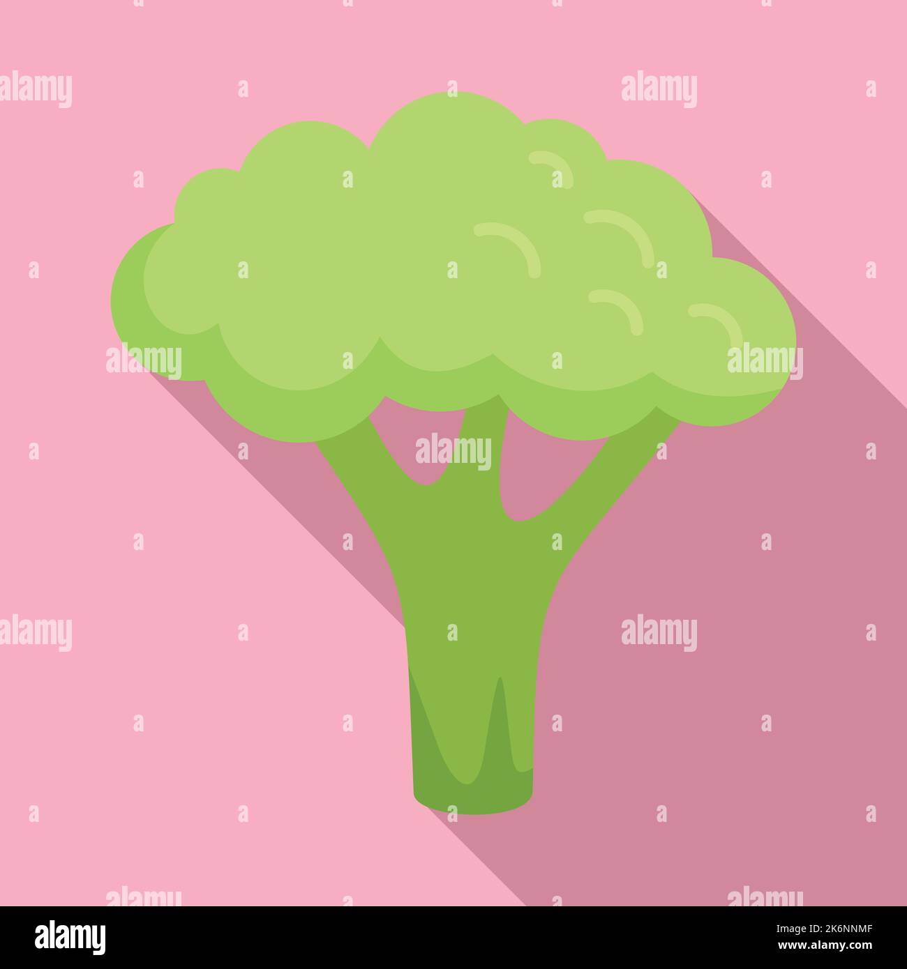 Dolce broccoli icona piatto vettore. Cavolo di broccoli. Insalata di piante Illustrazione Vettoriale