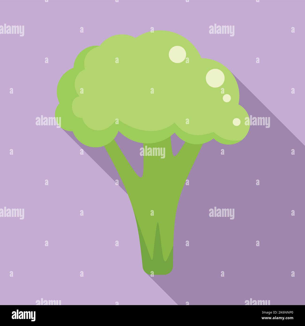 Vegan broccoli icona vettore piatto. Cavolo vegetale. Insalata di piante Illustrazione Vettoriale