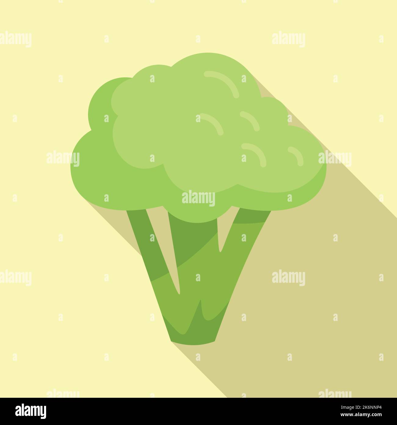 Fresco broccoli icona piatto vettore. Cavolo vegetale. Insalata di piante Illustrazione Vettoriale