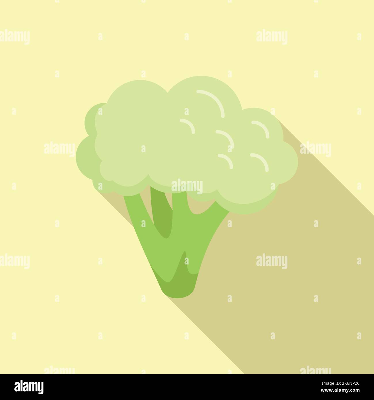 Kawaii broccoli icona vettore piatto. Broccoli vegetali. Insalata pianta Illustrazione Vettoriale