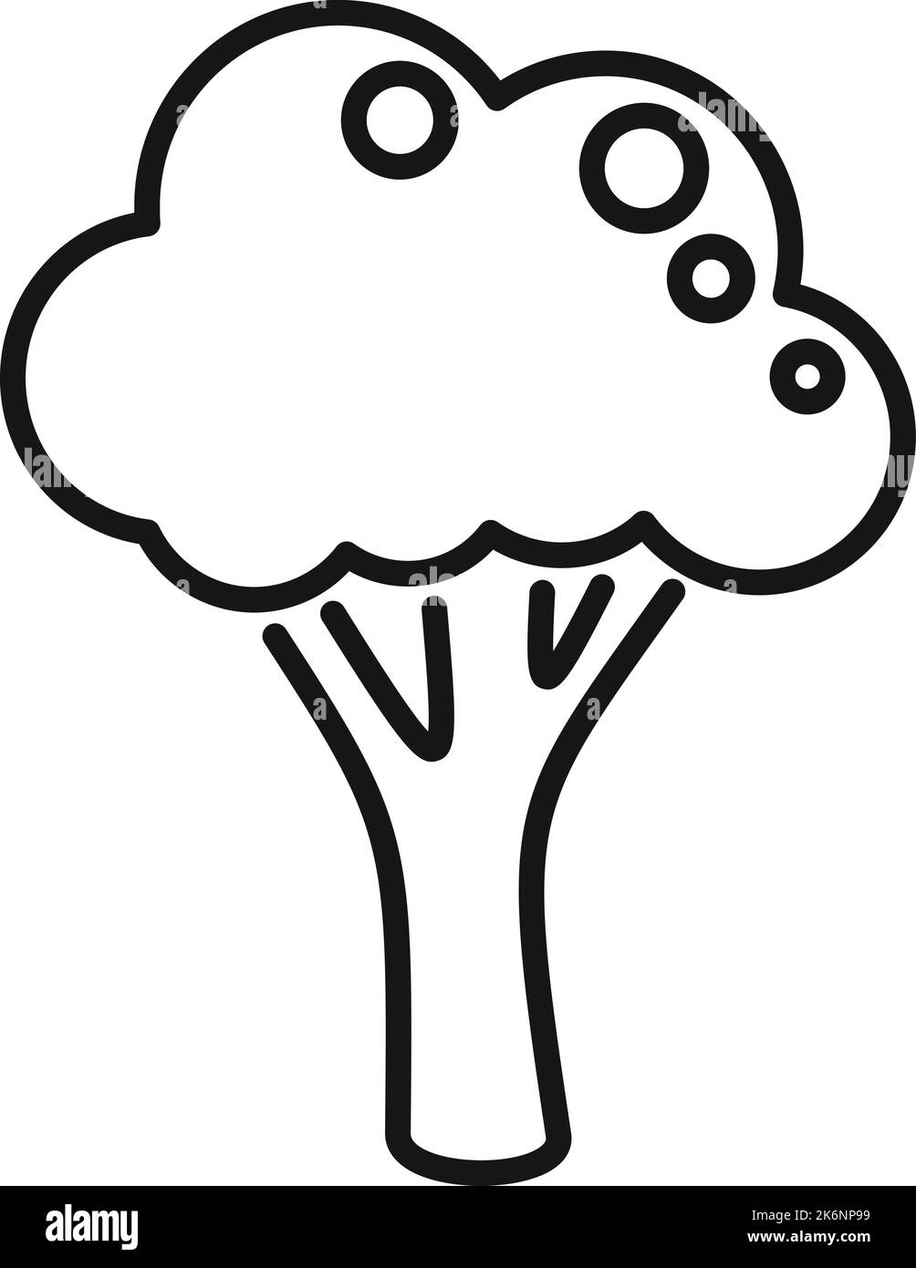 Vettore di contorno icona di broccoli di pianta. Cavolo vegetale. Insalata dolce Illustrazione Vettoriale