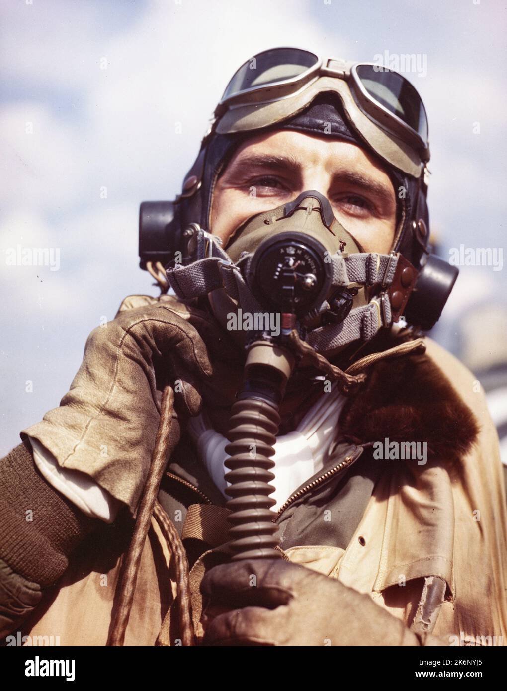 Fotografia di Francesco S. Gabreski. Fotografia di Francesco S. Gabreski. Tenente colonnello Francis Stanley 'Gabby' Gabreski, asso combattente Foto Stock