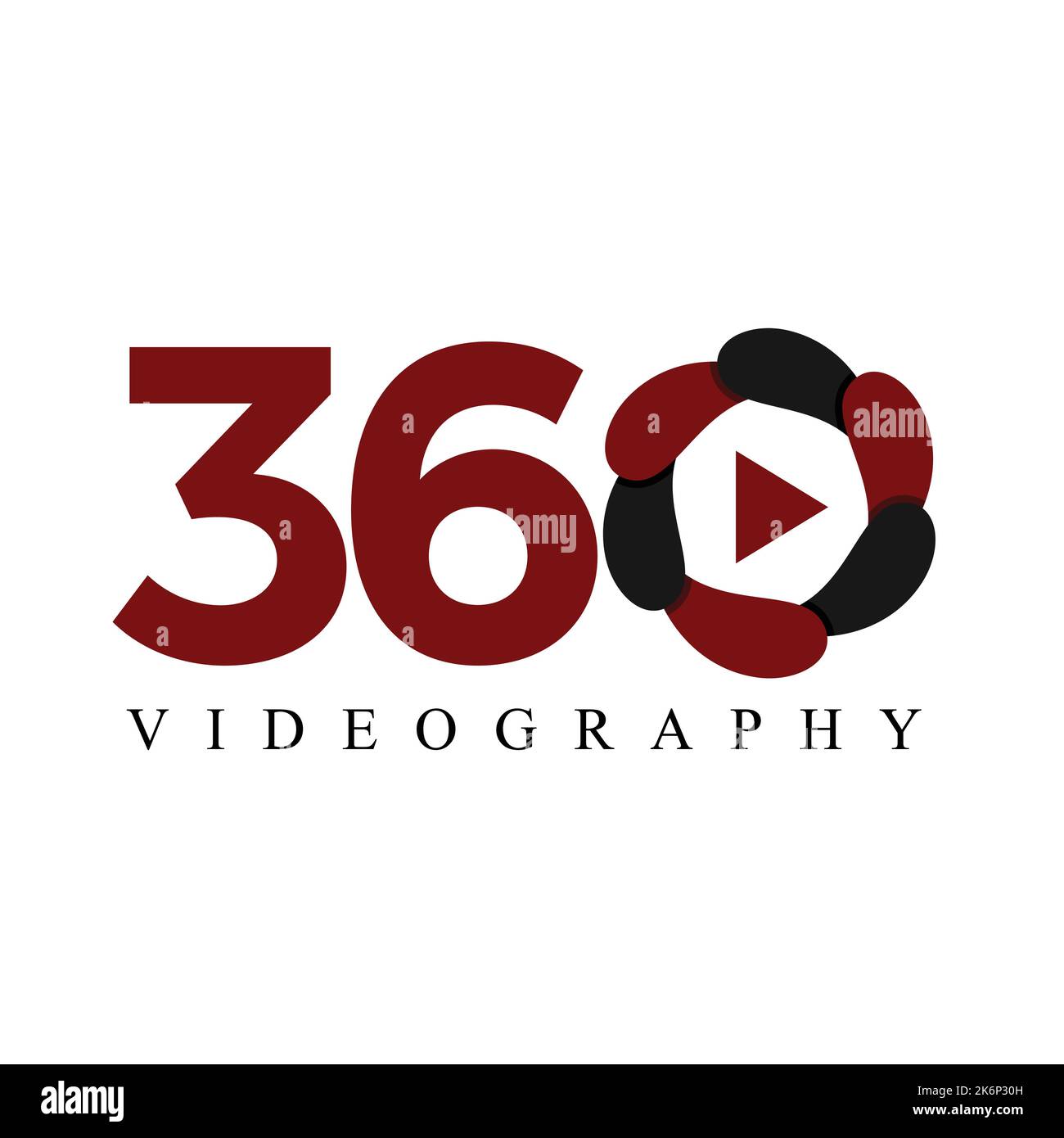 360 videografica logo vettore Illustrazione Vettoriale