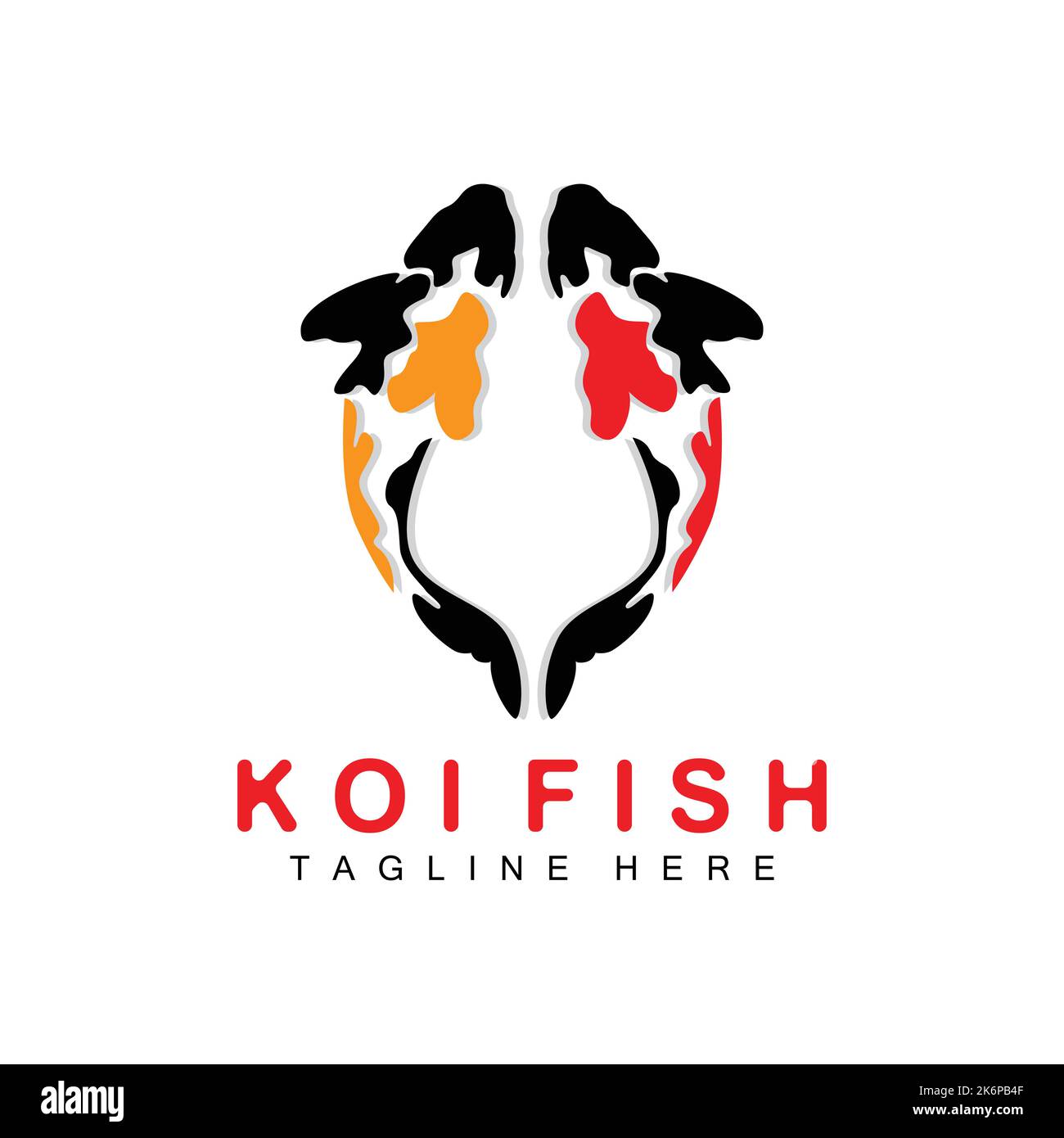 Koi Fish Logo Design, cinese Lucky e Triumph ornamentale Fish Vector, marchio aziendale Gold Fish icona Illustrazione Vettoriale