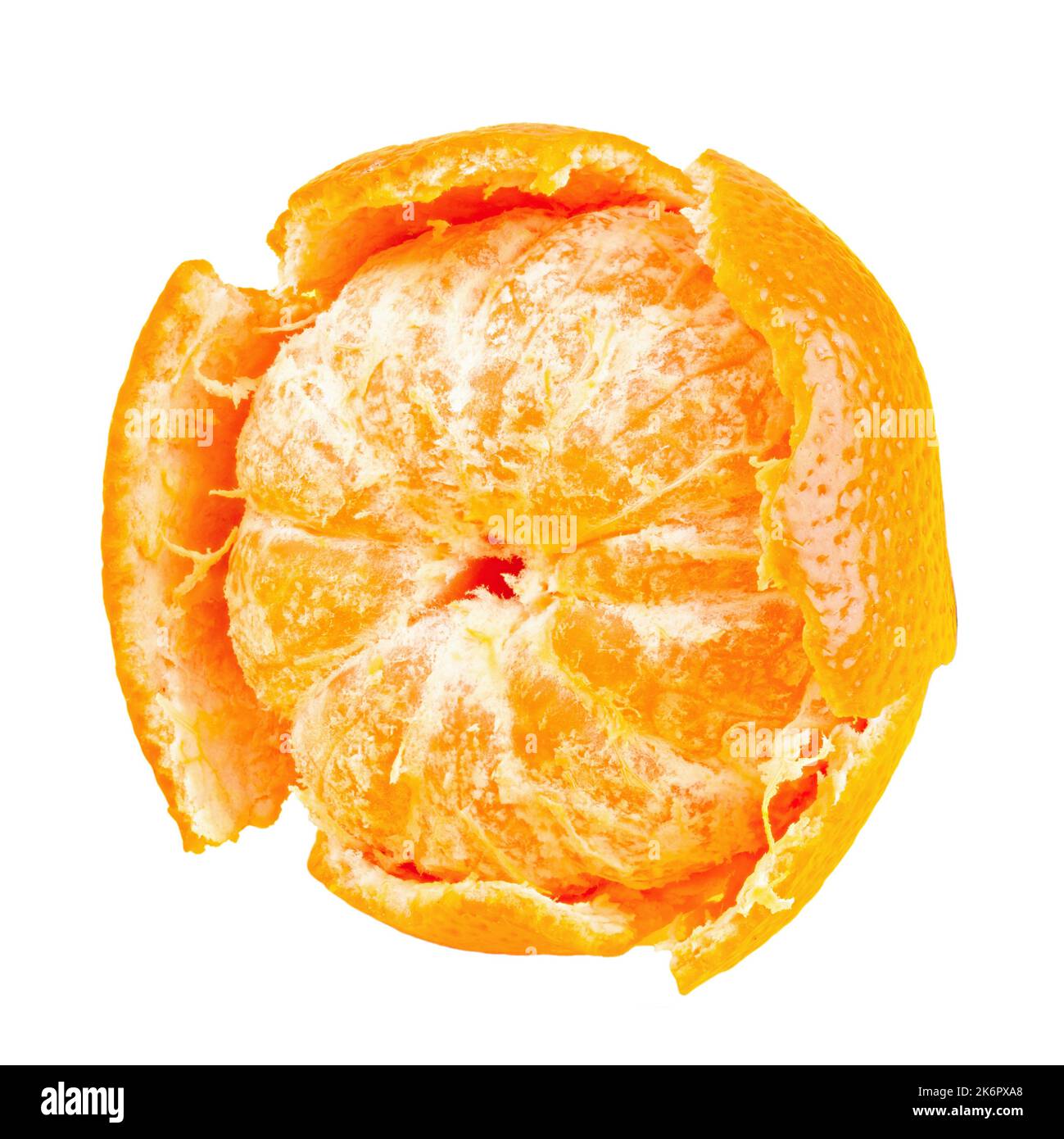 Mandarino, agrumi mandarino isolato su fondo bianco. Il file contiene il percorso di ritaglio. Foto Stock