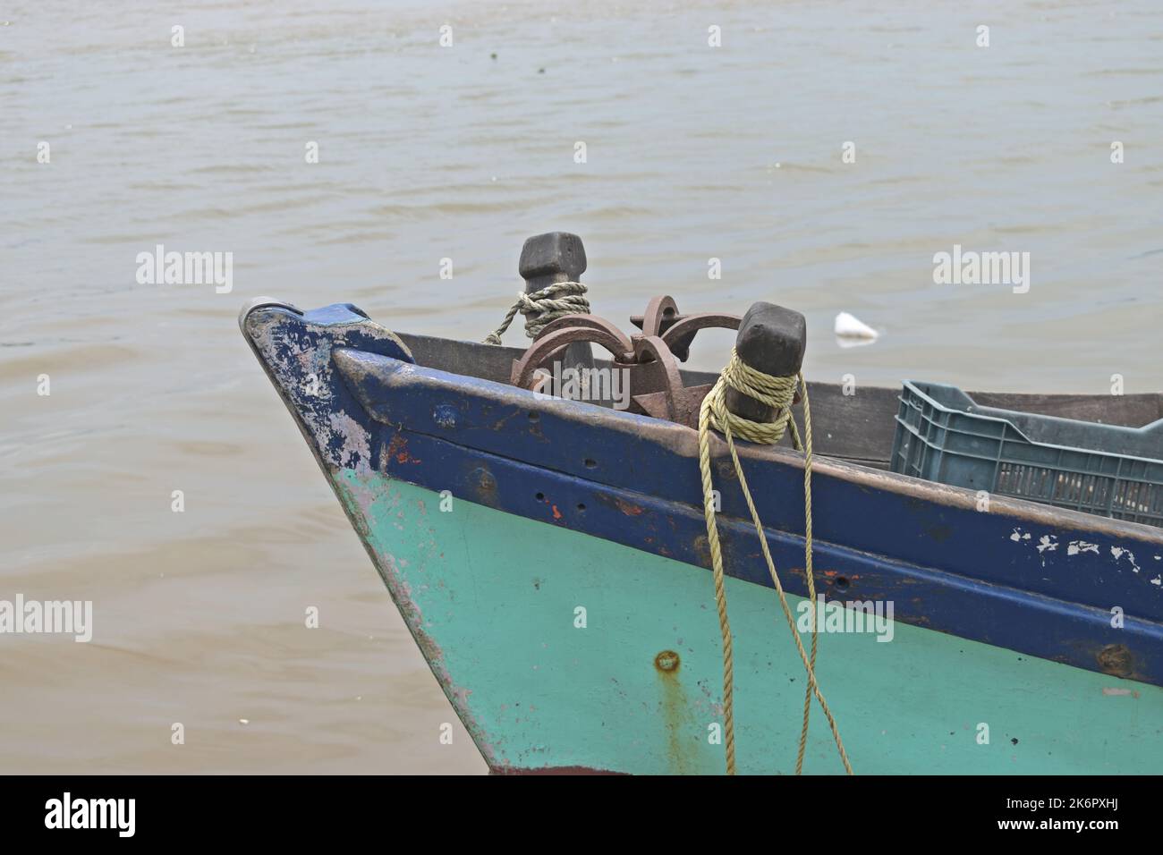 bordo di una barca di legno Foto Stock