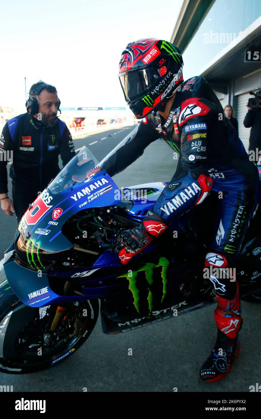 Phillip Island, Australia. , . N. 20 Fabio Quartararo (fra) Monster Energy Yamaha MOTO GP classe, durante il DORNA & FIM Moto GP Championship 2022 Round 18. Phillip Island - Gran Premio della motocicletta australiana. Credit: SPP Sport Press Photo. /Alamy Live News Foto Stock