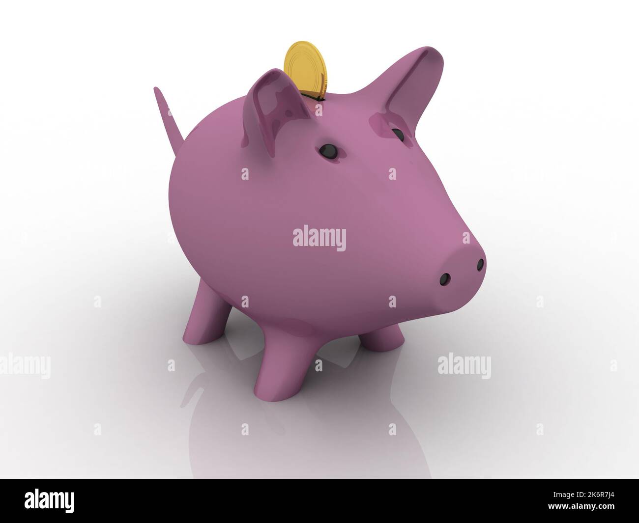 3d moneta di capra in maialino Foto Stock