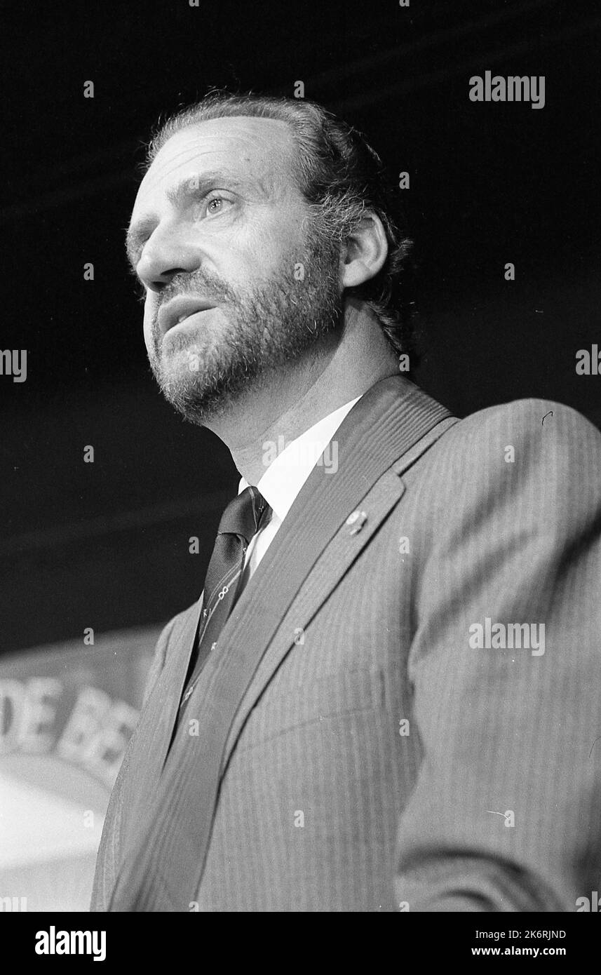 Juan Carlos i, re di Spagna, all'Universidad e Belgrano, Buenos Aires, Argentina, 1985 Foto Stock
