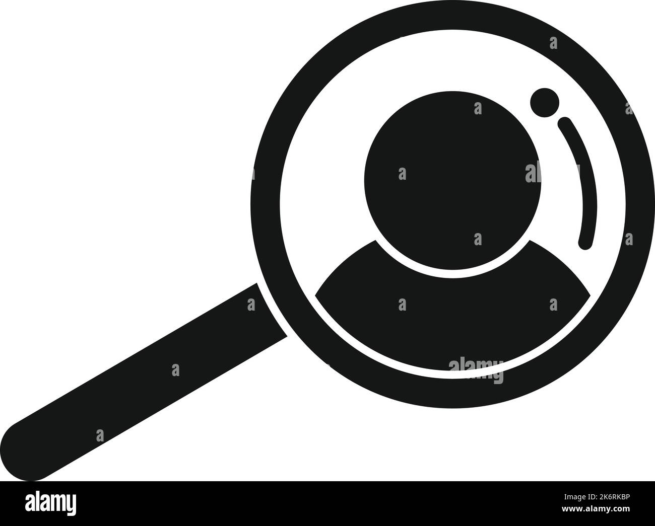 Icona lente di ingrandimento ricerca vettore semplice. Cliente target. Cacciatore di gruppo Illustrazione Vettoriale