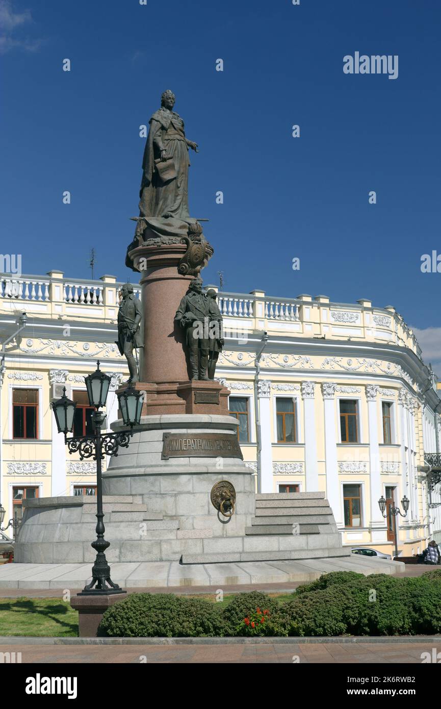 Monumento a imperatrice Caterina II a Odessa, Ucraina Foto Stock