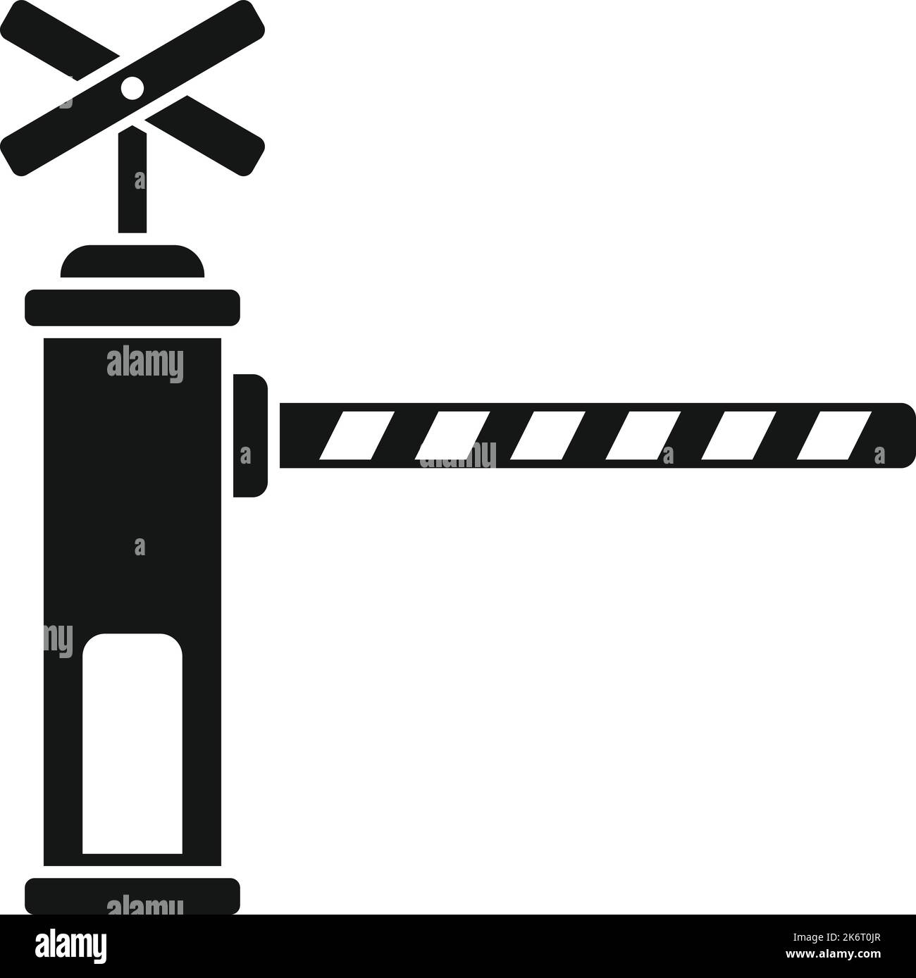 Icona treno barriera vettore semplice. Sicurezza stradale. Traffico dei cancelli Illustrazione Vettoriale