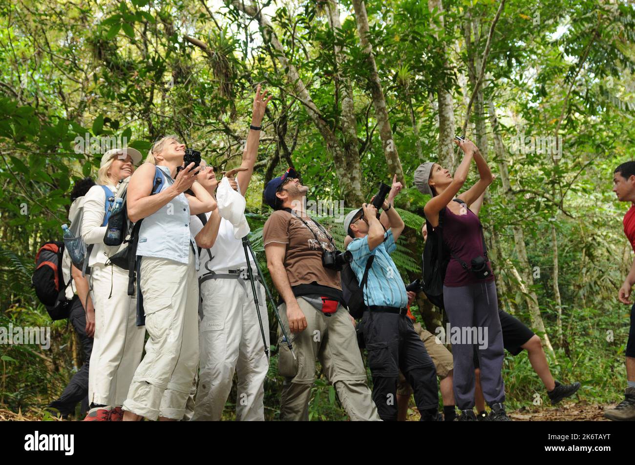 Escursionisti al Nationalpark Altiplano Topes des Collantes di Cuba | Wanderer im Nationalpark Altiplano Topes des Collantes Foto Stock