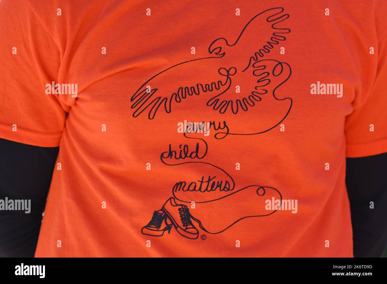 Orange Shirt Day: ​ la seconda Giornata nazionale del Canada per la verità e la riconciliazione è stata celebrata il 30 settembre 2022 a Montreal, Canada Foto Stock