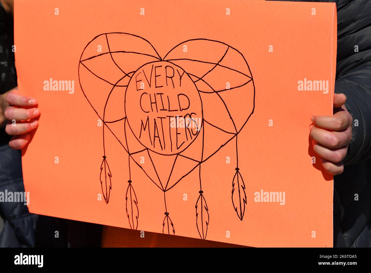 Orange Shirt Day: ​ la seconda Giornata nazionale del Canada per la verità e la riconciliazione è stata celebrata il 30 settembre 2022 a Montreal, Canada Foto Stock
