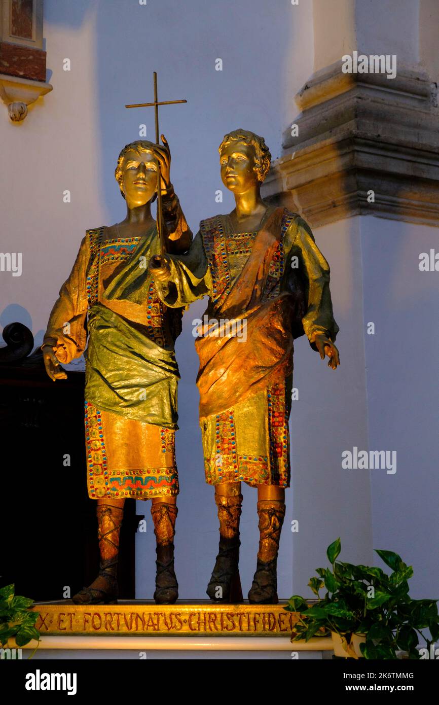 Santi Felix e Fortunatus, Felix e fortunato, Cattedrale di Santa Maria Assunta, Chioggia, Veneto, Italia Foto Stock