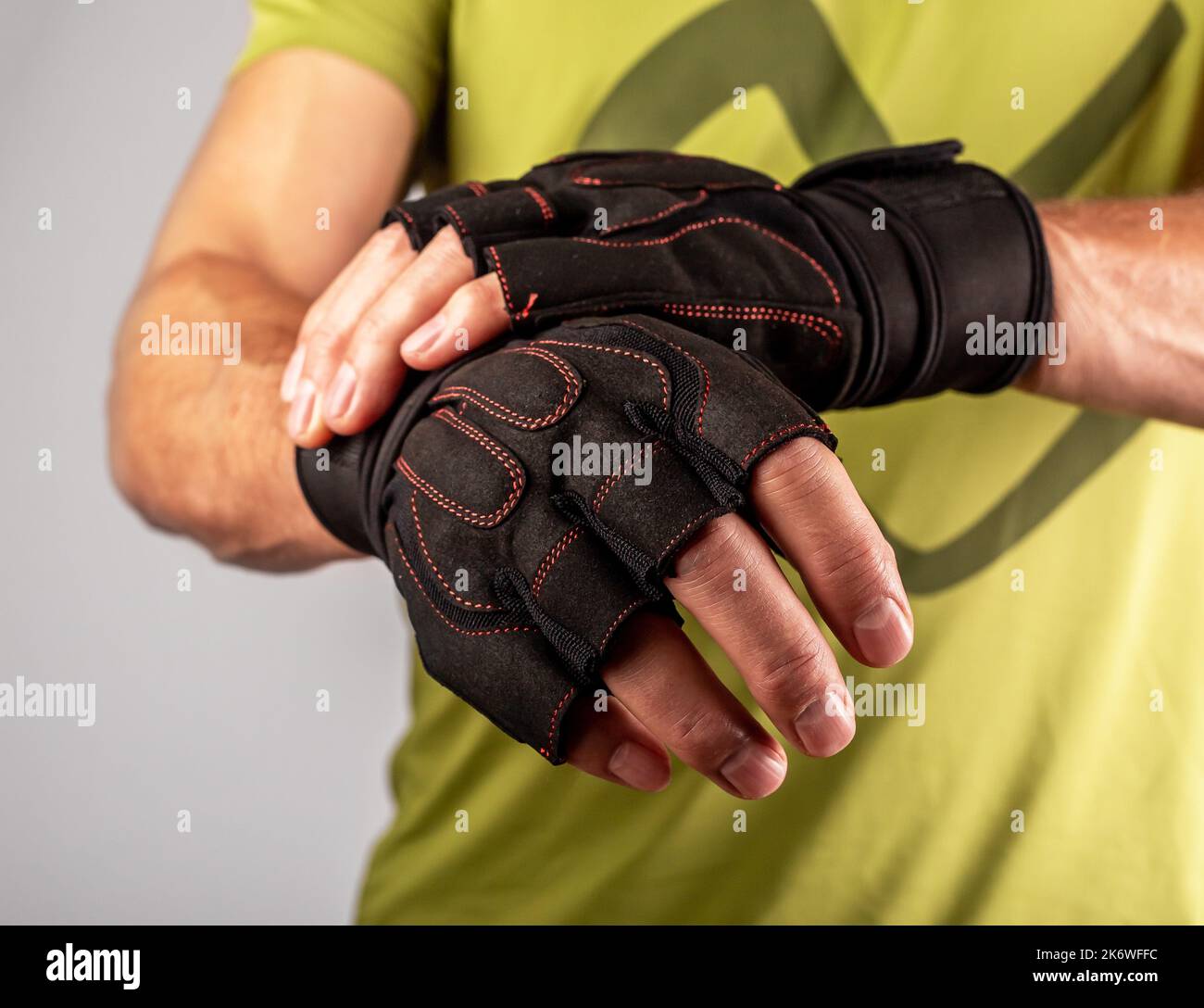 Guanti sportivi da allenamento closeup. Foto di alta qualità Foto Stock