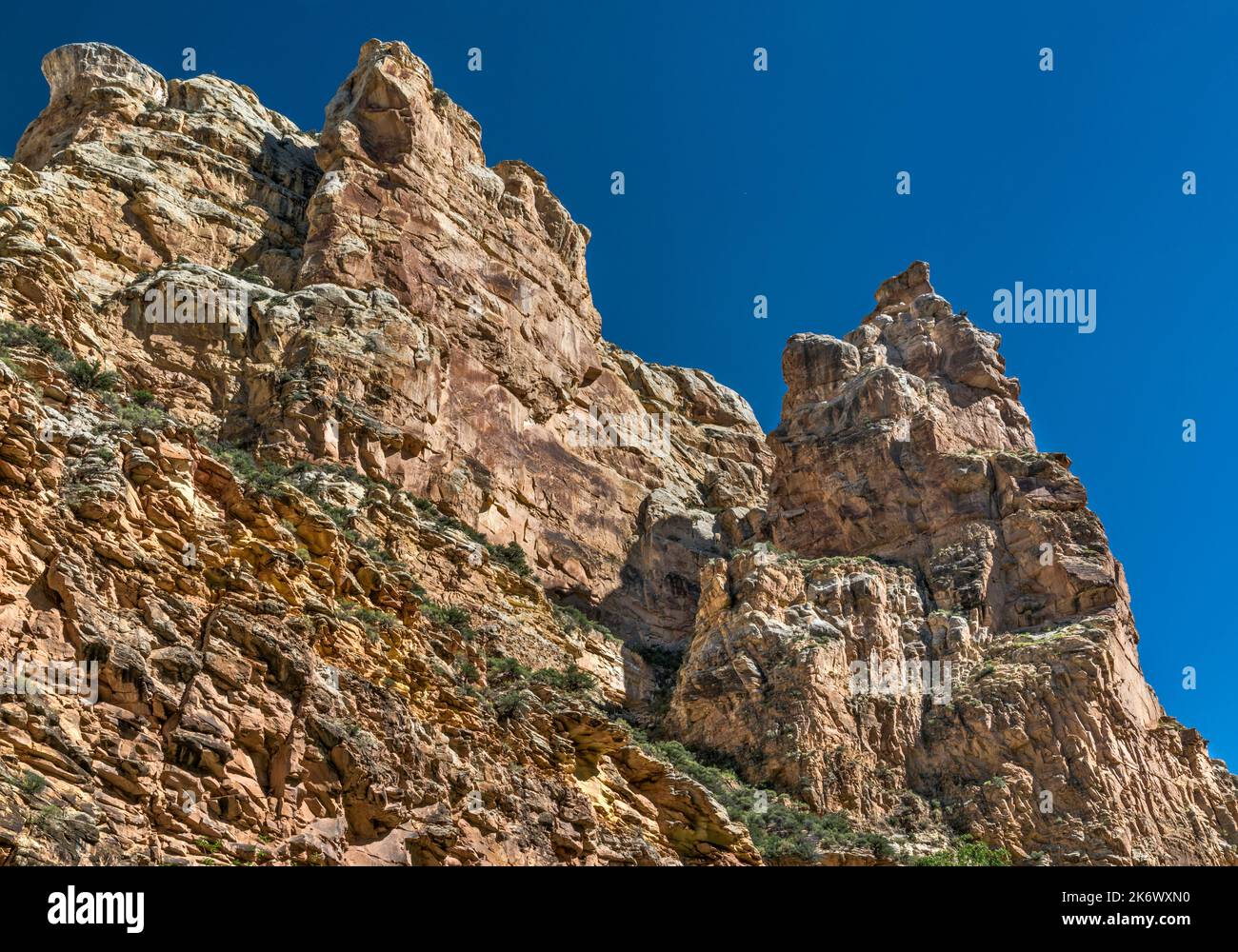 Rocce di arenaria Weber, Sheep Creek Canyon Geological Area, Uinta Mountains, Ashley National Forest, Utah, USA Foto Stock