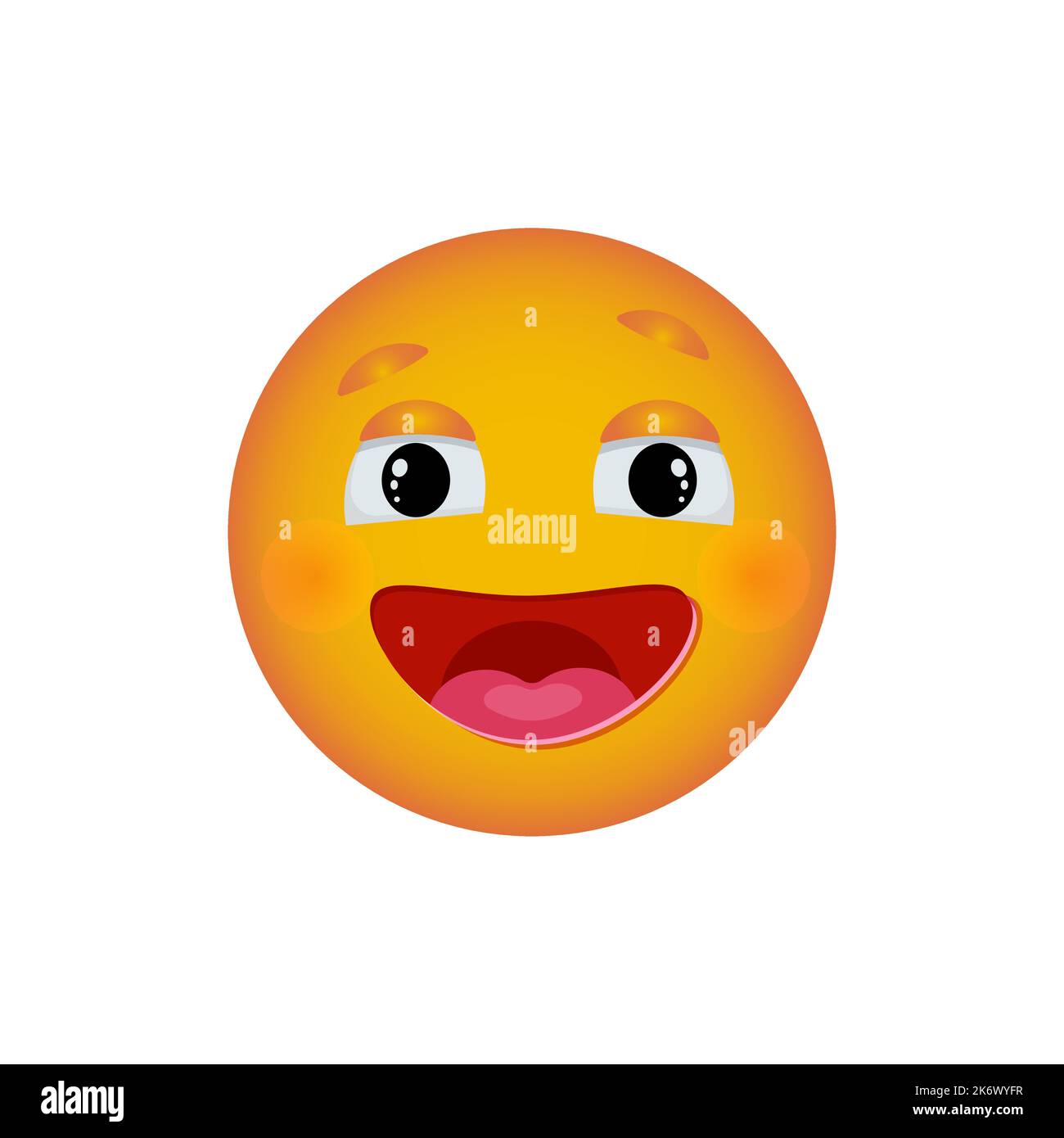 Emoticon con un grande sorriso, Emoji reazione ai messaggi per i social network. Vettore sorridente Illustrazione Vettoriale