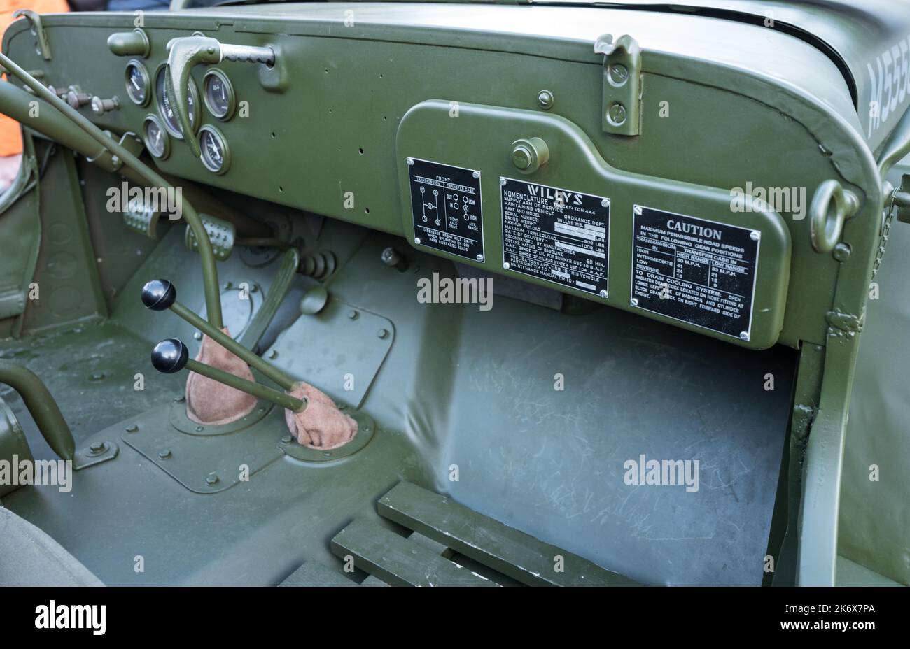 2nd guerra mondiale Vechicle miliare americano la Jeep Willys 4WD. Foto Stock