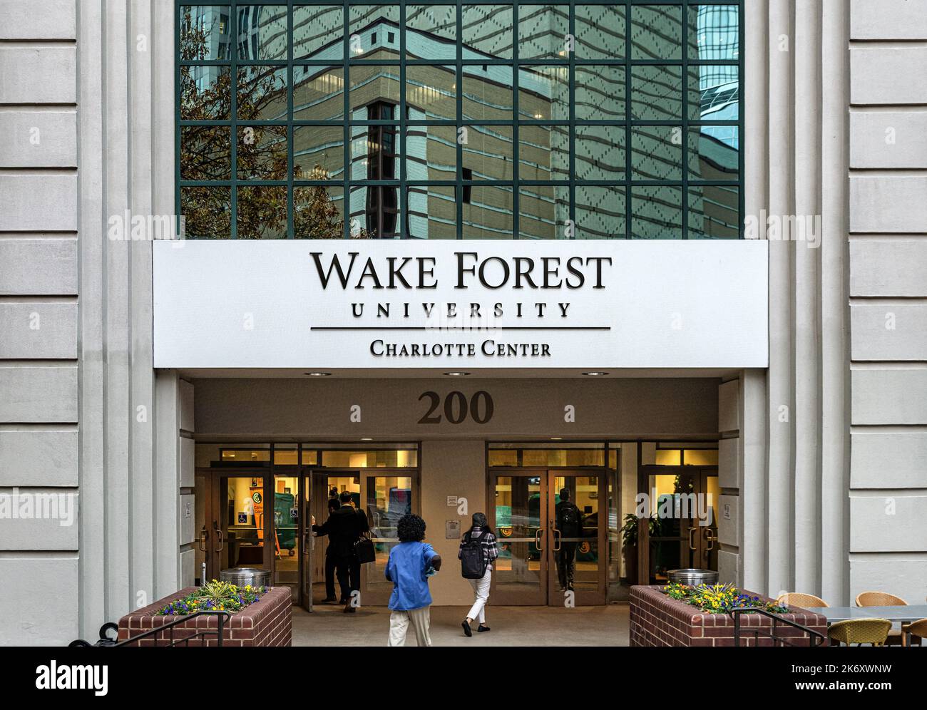 Wake Forest University campus di Carlotte. Foto Stock
