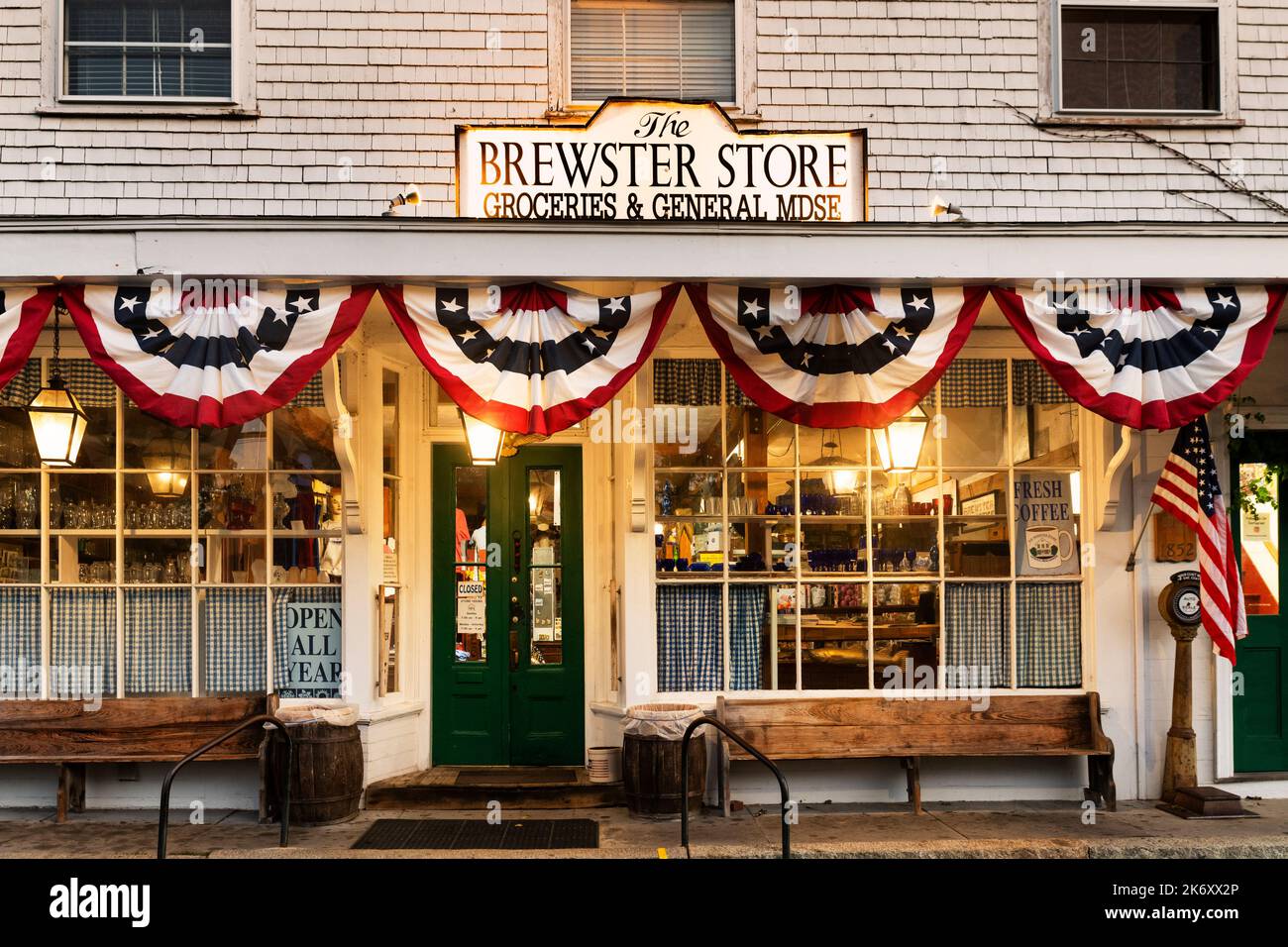 L'esterno del Brewster Store. Foto Stock