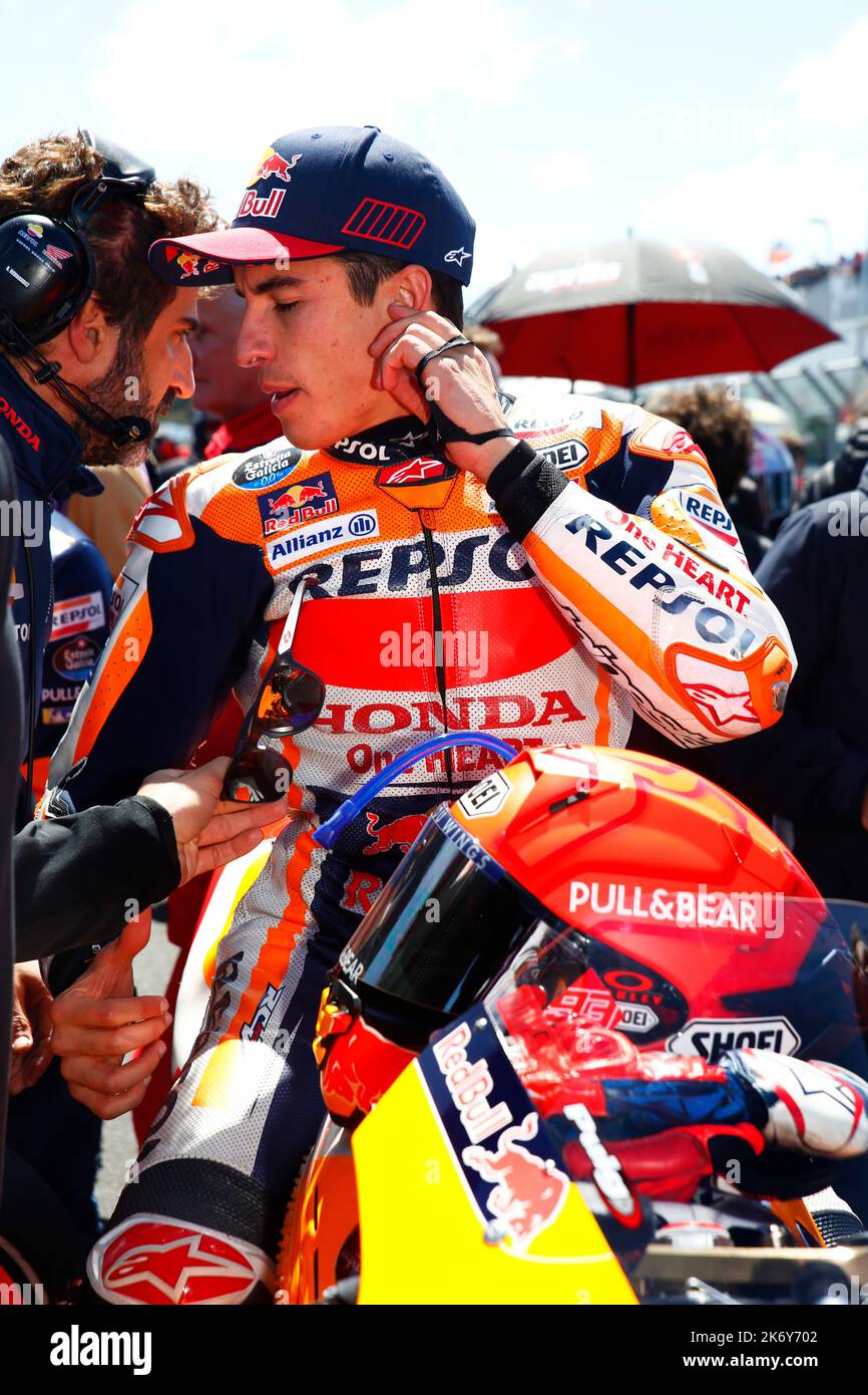 Phillip Island, Australia. , . Inizia i preparativi per la #93, Marc Marquez di Spagna, Repsol Honda Team Honda, MOTO GP classe, durante il DORNA & FIM Moto GP Championship 2022 Round 18. Phillip Island Australian Motorcycle Grand Prix domenica 16. Ottobre 2022, gara. Foto e copyright © Damir IVKA /ATP images (IVKA Damir/ATP/SPP) Credit: SPP Sport Press Photo. /Alamy Live News Foto Stock