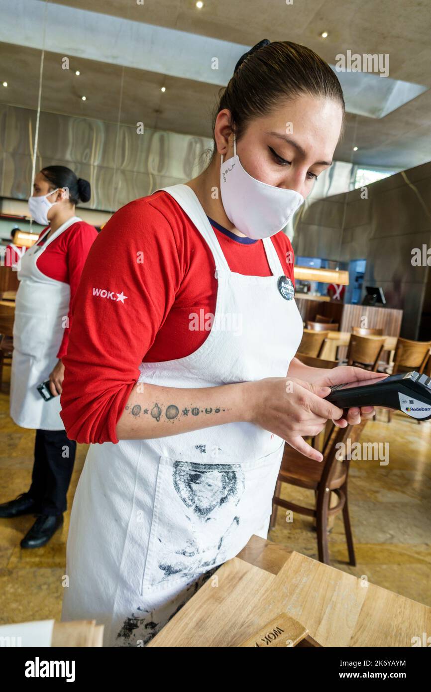 Bogota Colombia, Santa Fe Wok interno, ristorante ristoranti Asian Thai giapponese ristorante ristoranti cena mangiare fuori informale caffè Foto Stock