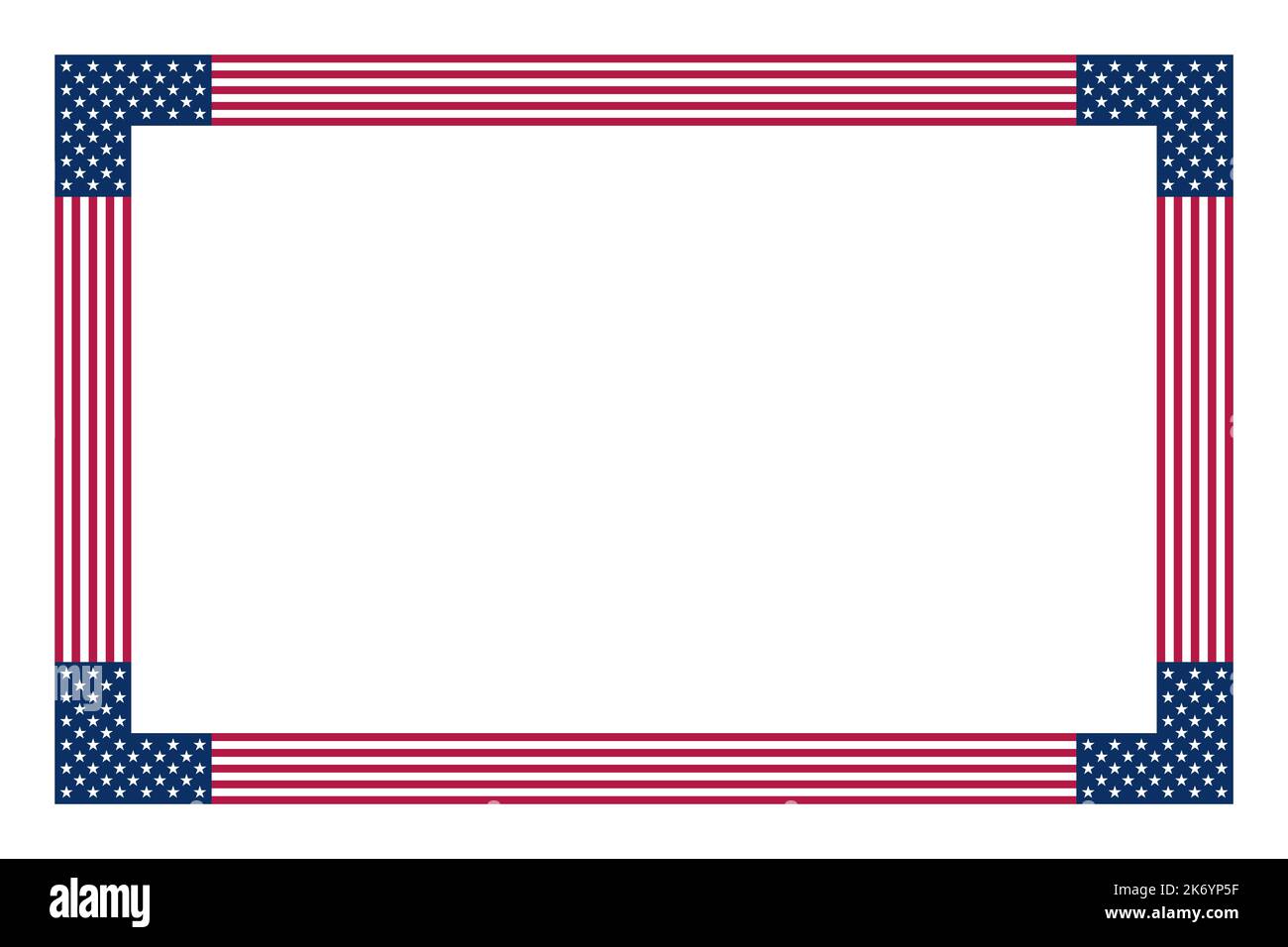 Motivo bandiera americana, cornice rettangolare. Bordo fatto con stelle e strisce modello, basato sulla bandiera nazionale degli Stati Uniti. Foto Stock