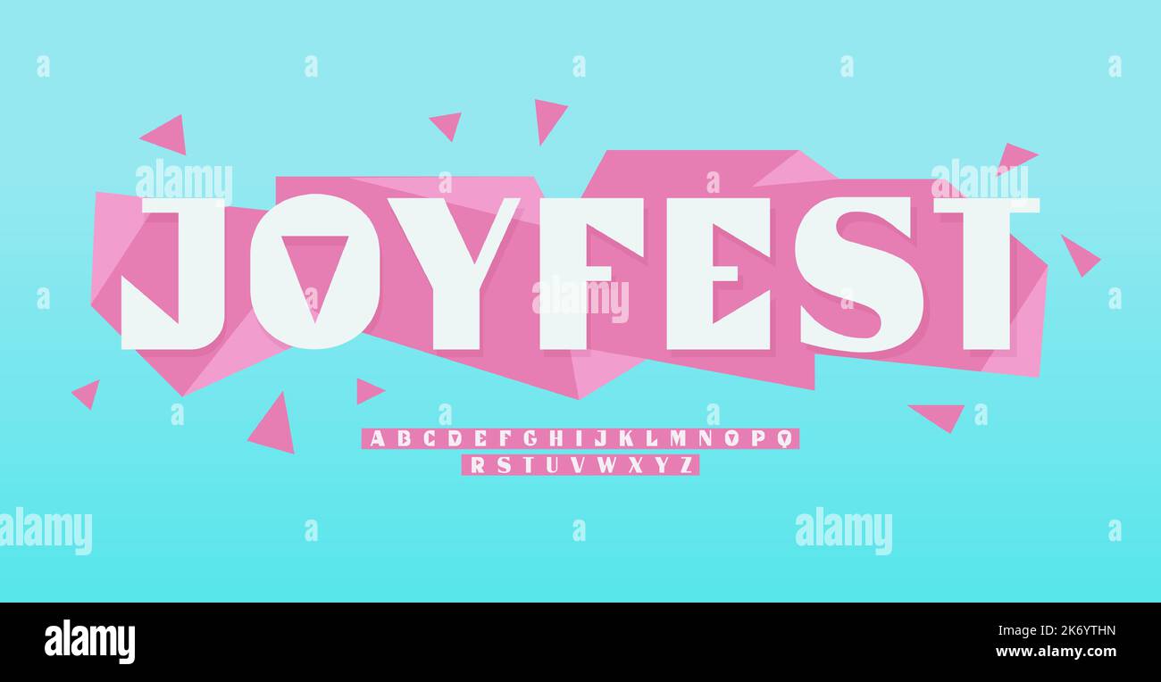 Groovy alfabeto, allegro pop font, ballare lettere per la musica e cinema fest, gioia creativa logo e titolo, cibo monogramma, tipografia amichevole Illustrazione Vettoriale