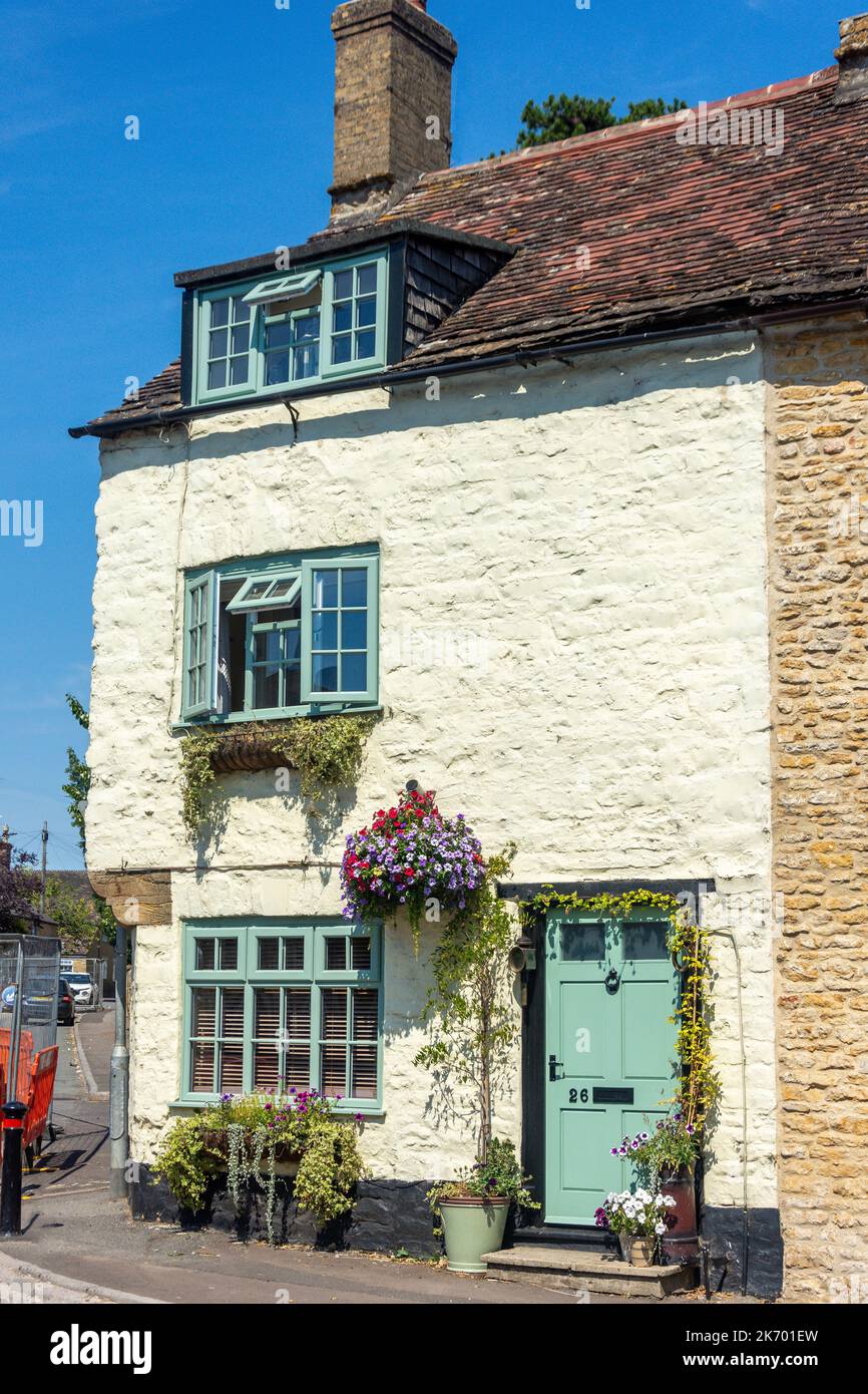 Cottage d'epoca, High Street, Milborne Port, Somerset, Inghilterra, Regno Unito Foto Stock