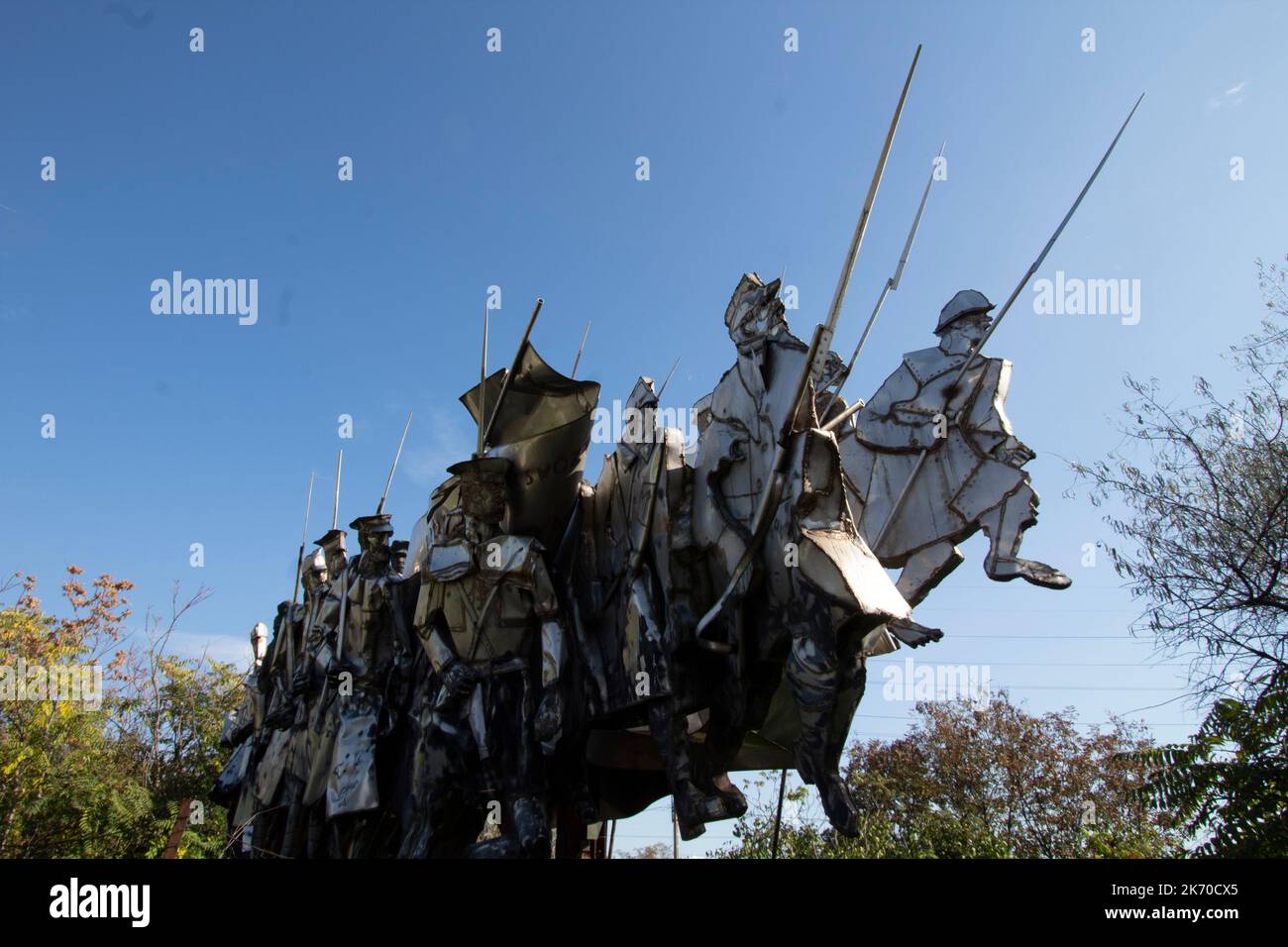 Il memoriale di Bela Kun nel Parco del ricordo un museo all'aperto dedicato alle statue monumentali del periodo comunista ungherese, Budapest, Ungheria Foto Stock