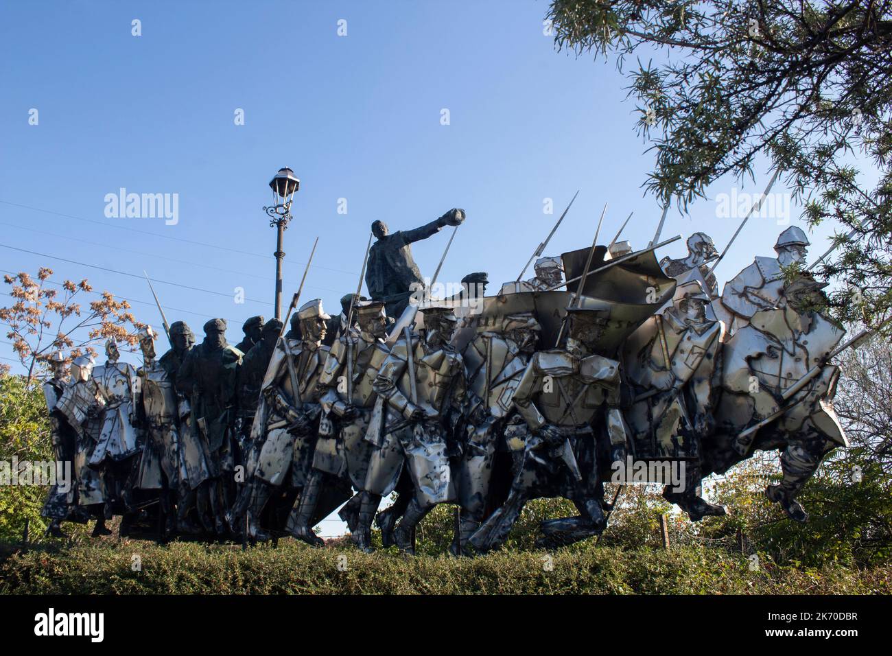 Il memoriale di Bela Kun nel Parco del ricordo un museo all'aperto dedicato alle statue monumentali del periodo comunista ungherese, Budapest, Ungheria Foto Stock