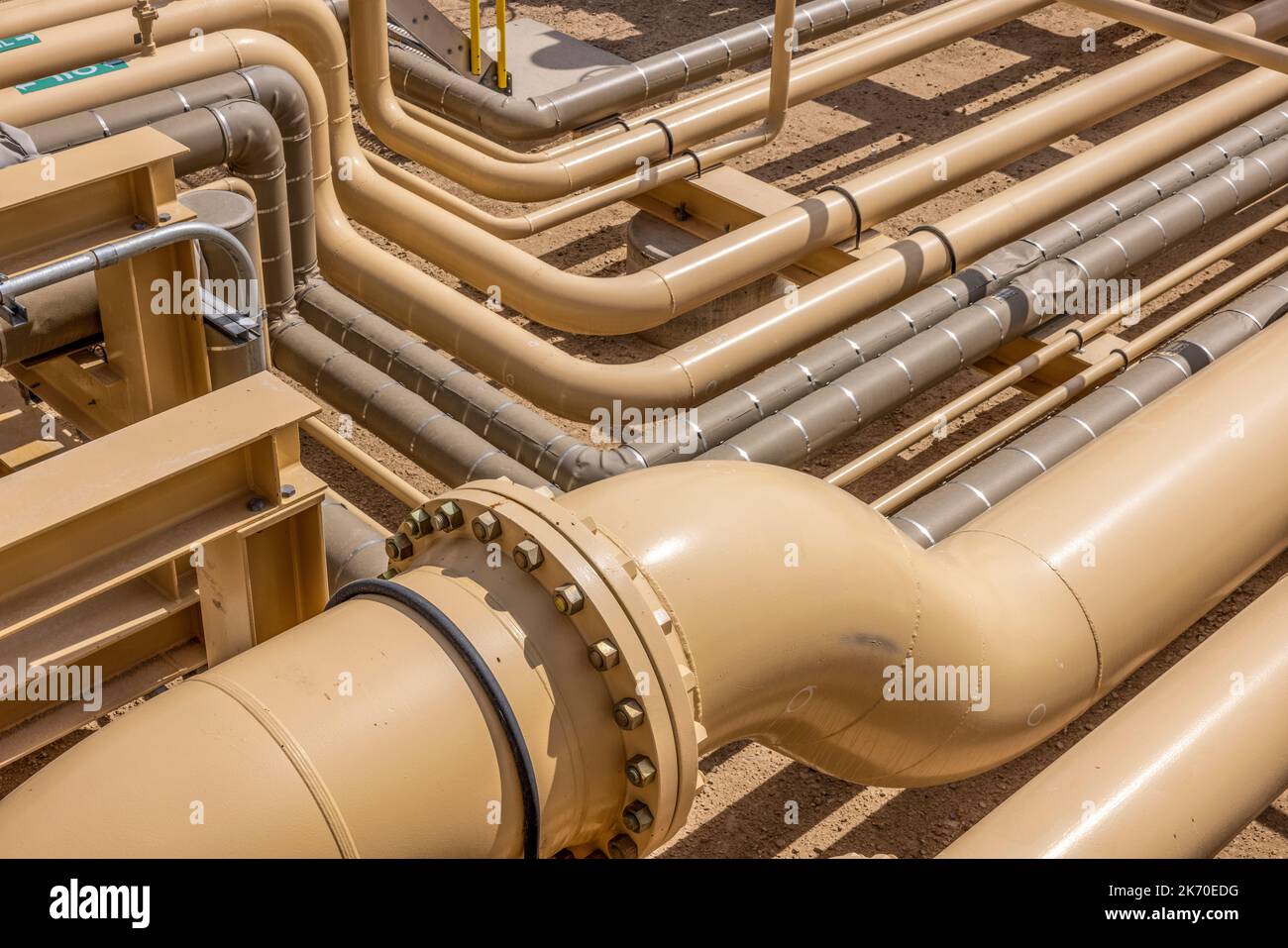 Impianto di compressione gas nel Texas occidentale Foto Stock