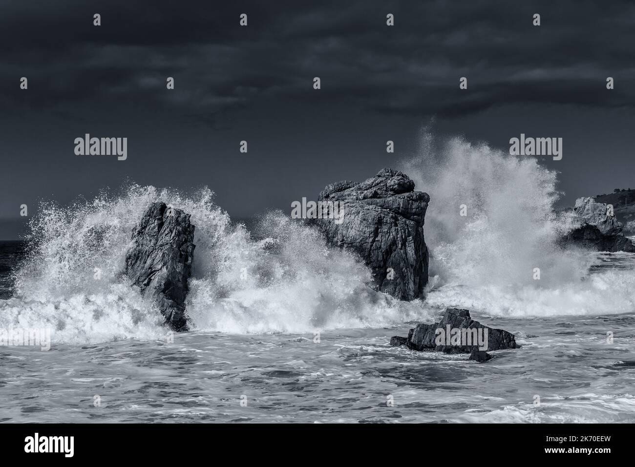 Garrapata state Park California Coast Monochrome Foto Stock