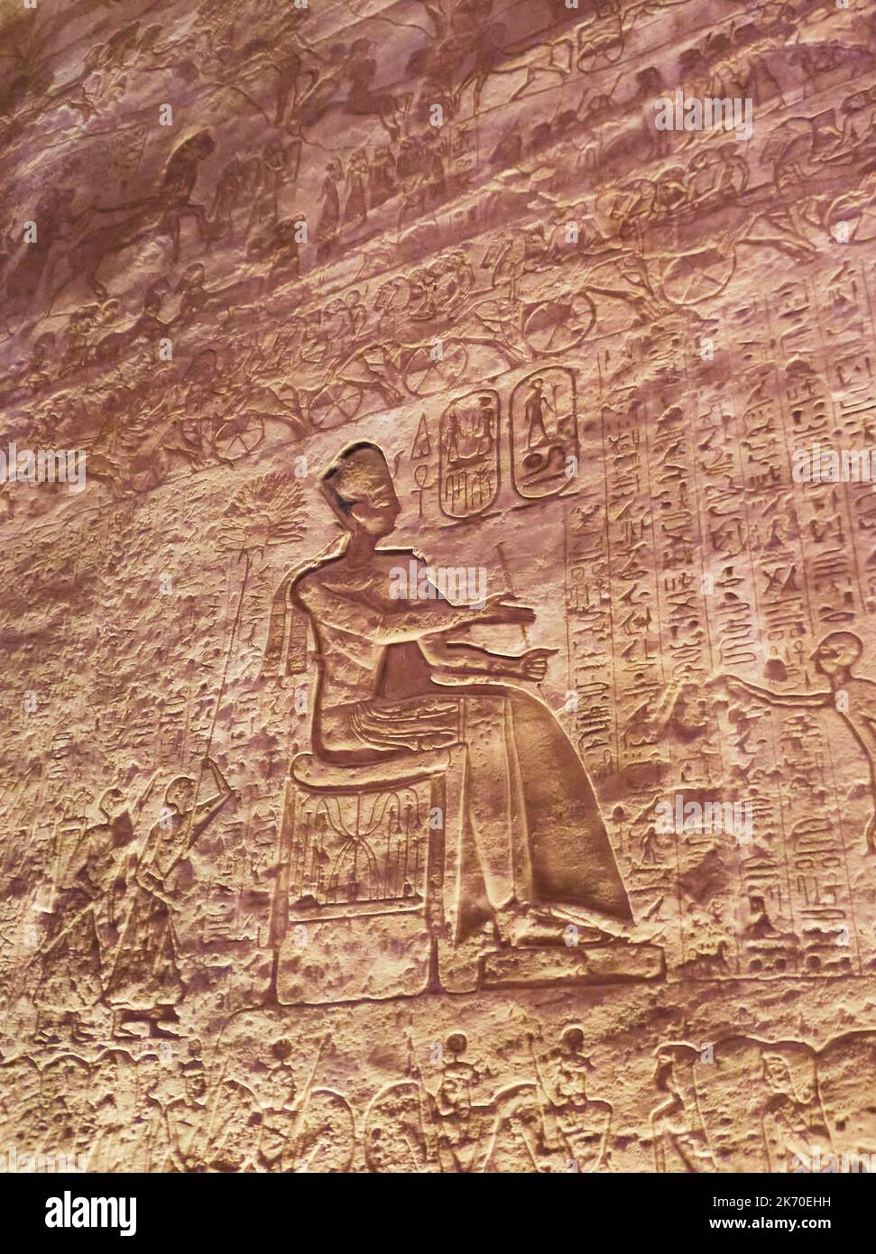 Abu Simbel, il Grande Tempio di Ramesses II, Egitto Foto Stock