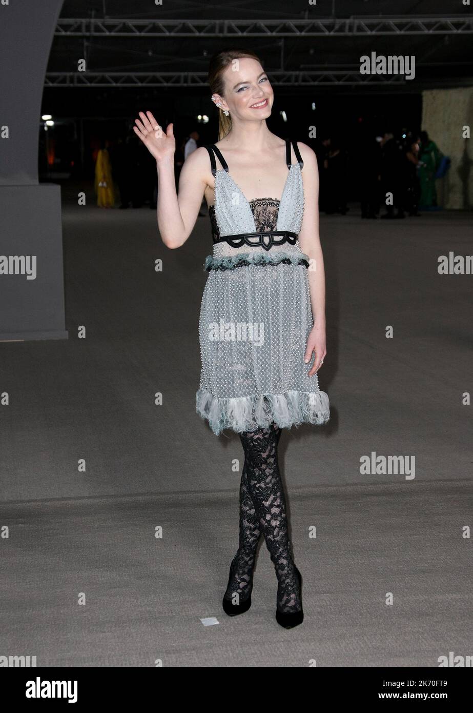 Emma Stone partecipa all'annuale 2nd Academy Museum Gala all'Academy Museum of Motion Pictures il 15 ottobre 2022 a Los Angeles, California. Foto: Crash/imageSPACE Foto Stock