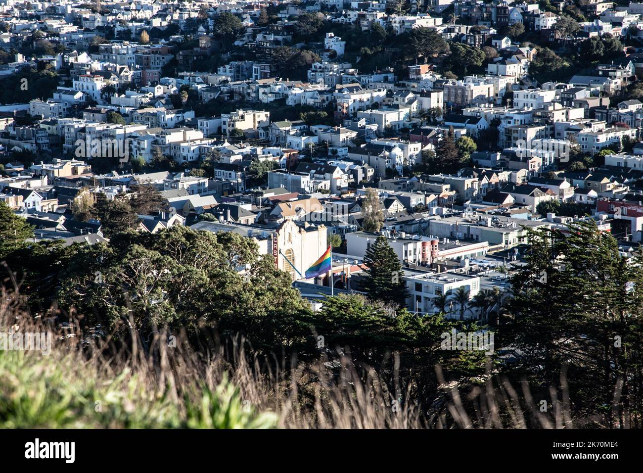 Vista sul Castro dal Corona Heights Park Foto Stock