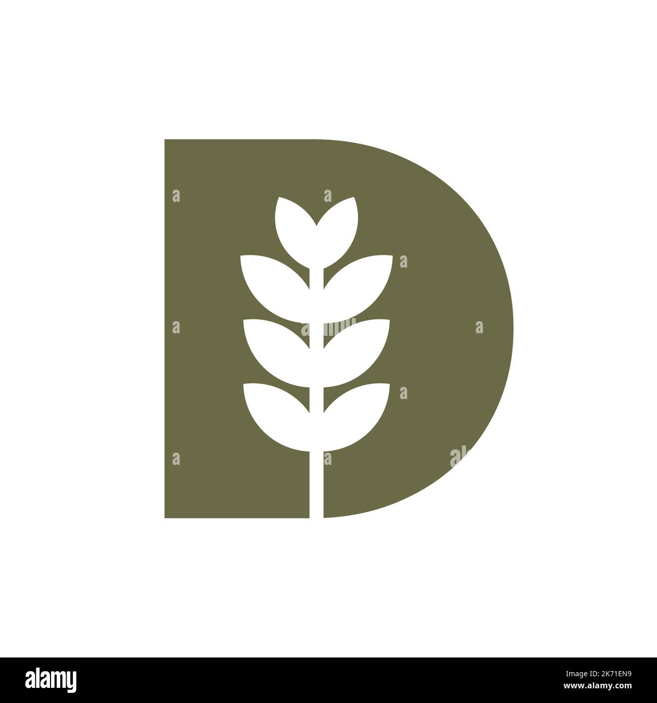 Lettera iniziale D Logo per la birra con modello vettoriale per l'icona della birra Illustrazione Vettoriale