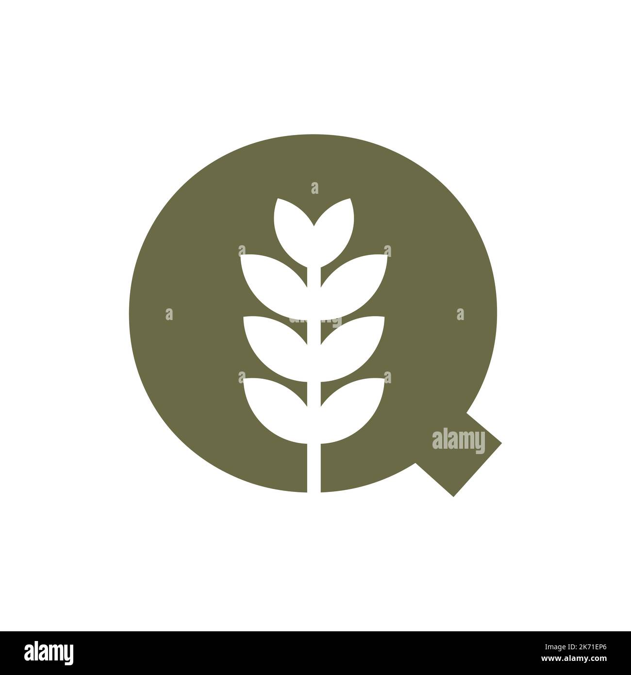 Lettera iniziale Q Logo da birra con modello vettoriale per l'icona della birra Illustrazione Vettoriale