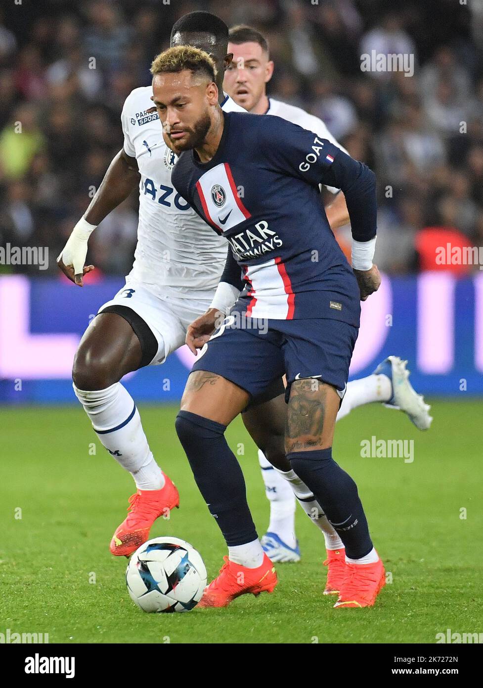 Parigi, Francia. 16th Ott 2022. Durante la partita Ligue 1 Uber mangia Parigi Saint-Germain contro Olympique de Marseille allo stadio Parc des Princes il 16 ottobre 2022 a Parigi, Francia. Photo by Christian Liewig/ABACAPRESS.COM Credit: Abaca Press/Alamy Live News Foto Stock