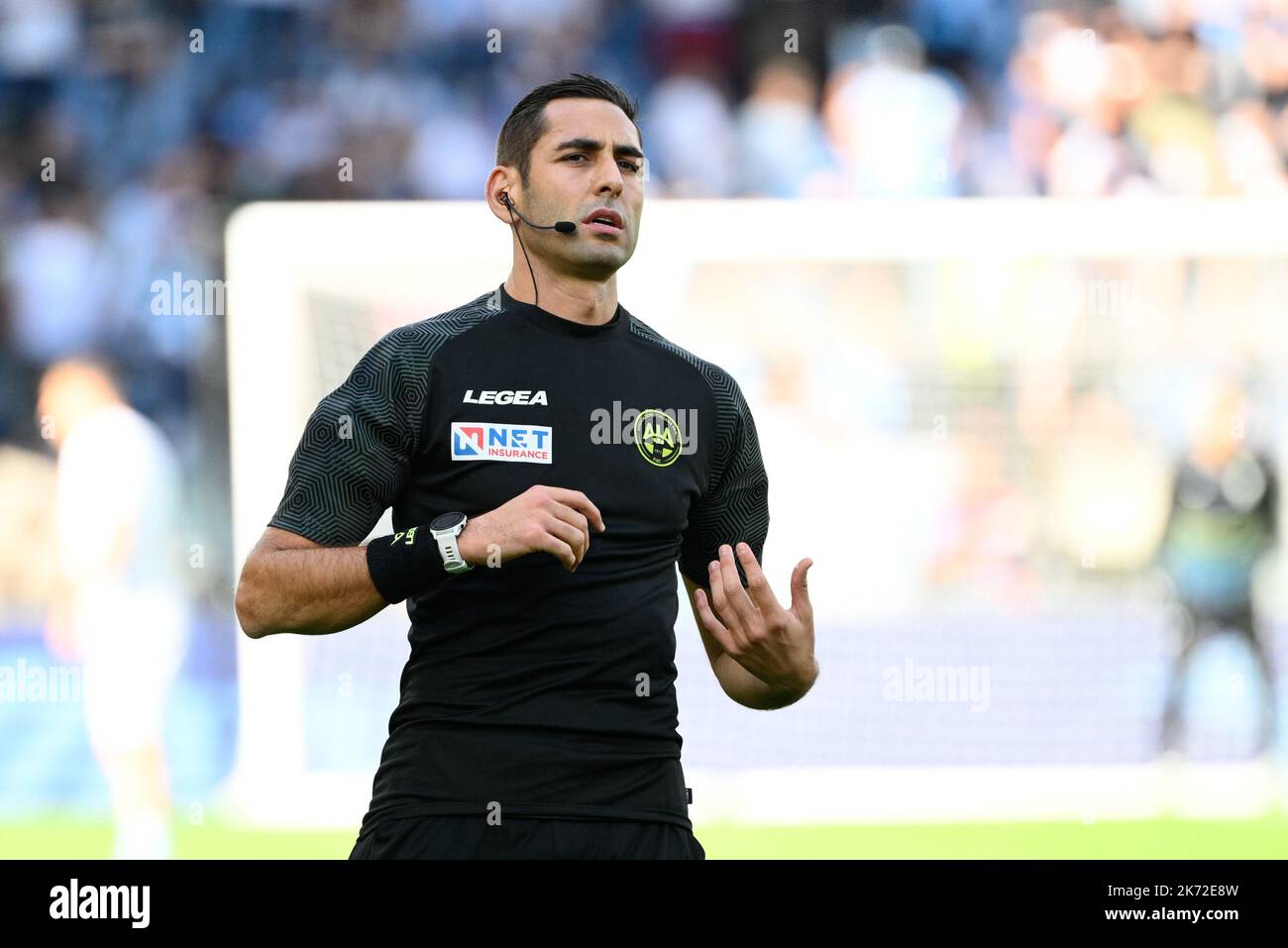 Andrea Colombo arbitro durante il Campionato Italiano di Calcio una partita del 2022/2023 tra SS Lazio vs Udinese Calcio allo Stadio Olimpico in Foto Stock