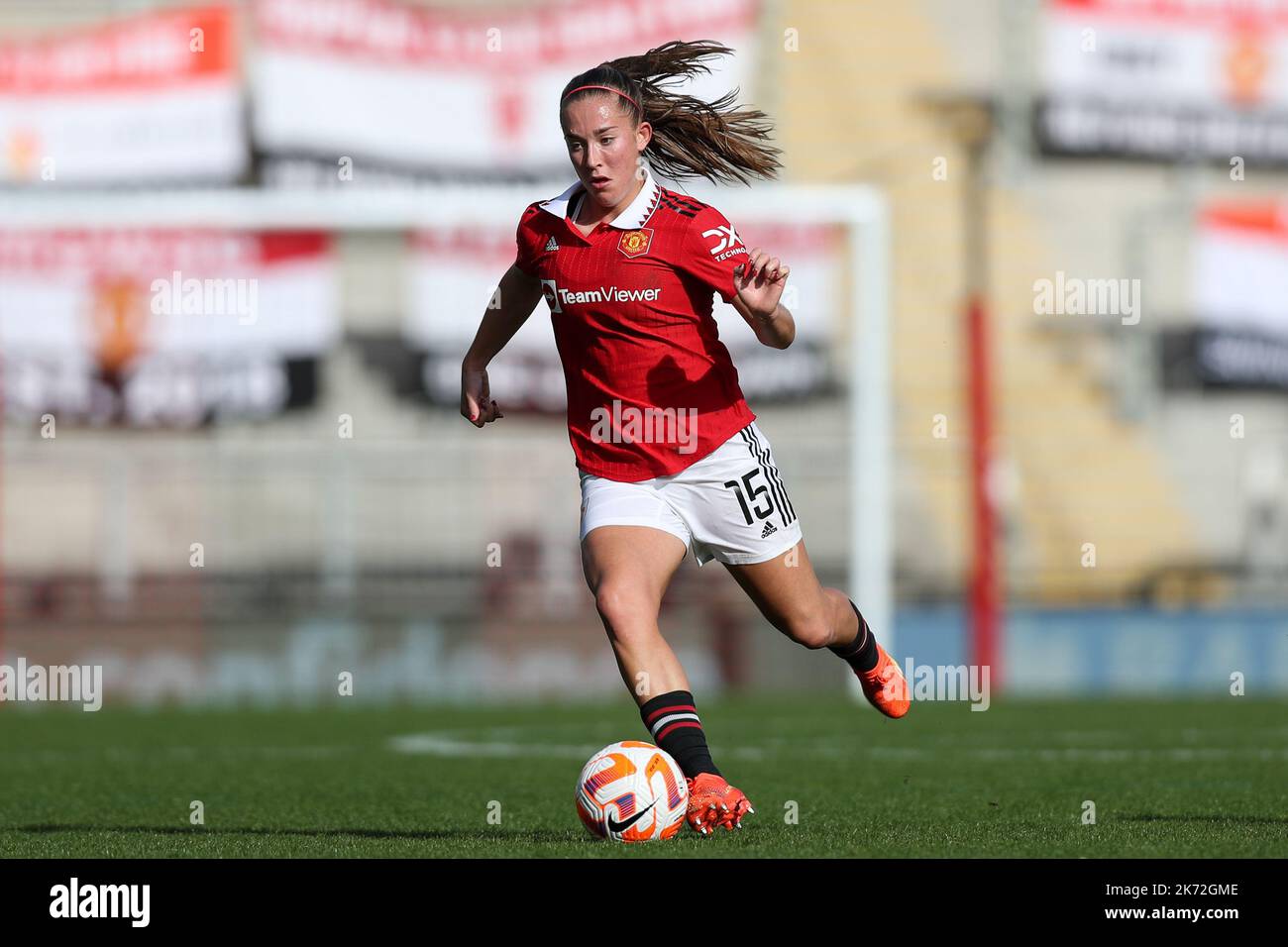 Leigh, Regno Unito. 16th Ott 2022. Maya le Tissier del Manchester United ad acton durante la partita della fa Women's Super League al Leigh Sports Village, Leigh. Il credito dell'immagine dovrebbe essere: Jessica Hornby/Sportimage Credit: Sportimage/Alamy Live News Foto Stock