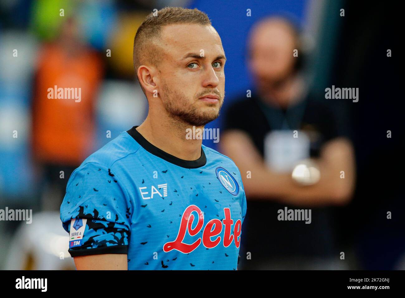 Stanislav Lobotka, centrocampista slovacco della SSC Napoli durante la Serie Una partita di calcio tra SSC Napoli e Bologna allo stadio Diego Armando Maradona di Napoli, nel sud dell'Italia, il 15 ottobre 2022. Foto Stock