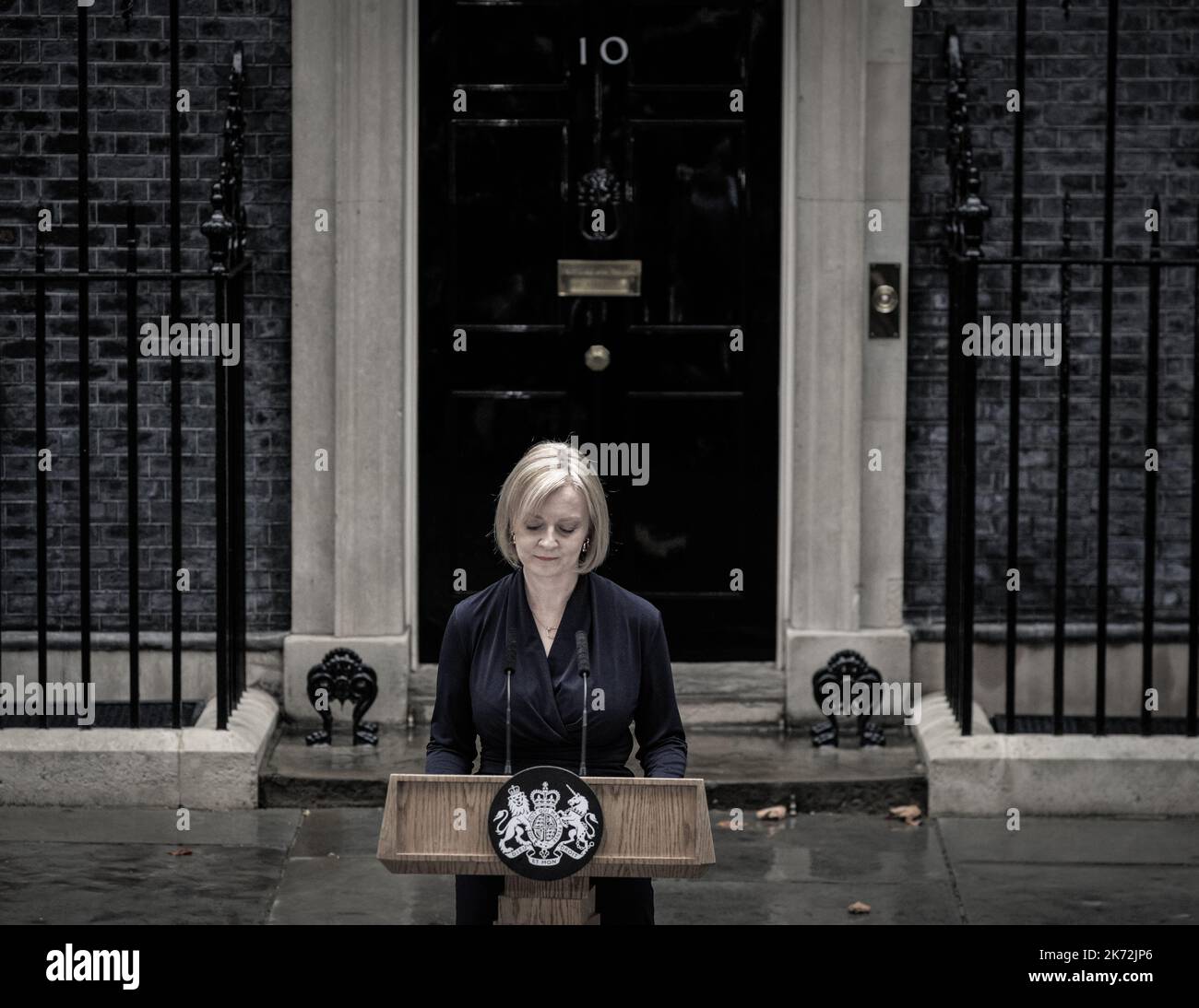 Londra, Regno Unito, 06th settembre 2022. Liz Truss (Elizabeth Truss), dà il suo primo discorso come nuovo primo ministro britannico del Regno Unito oggi fuori 10 fare Foto Stock