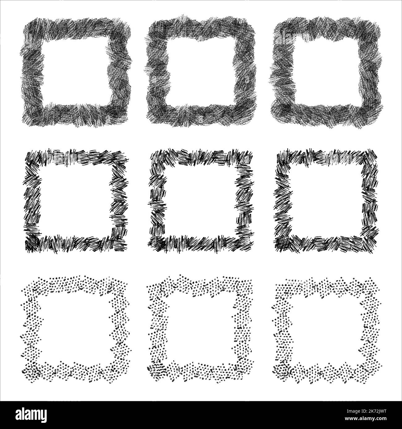 Riquadro vettoriale rettangolare. bordi impostati. Set di elementi di progettazione. Illustrazione Vettoriale
