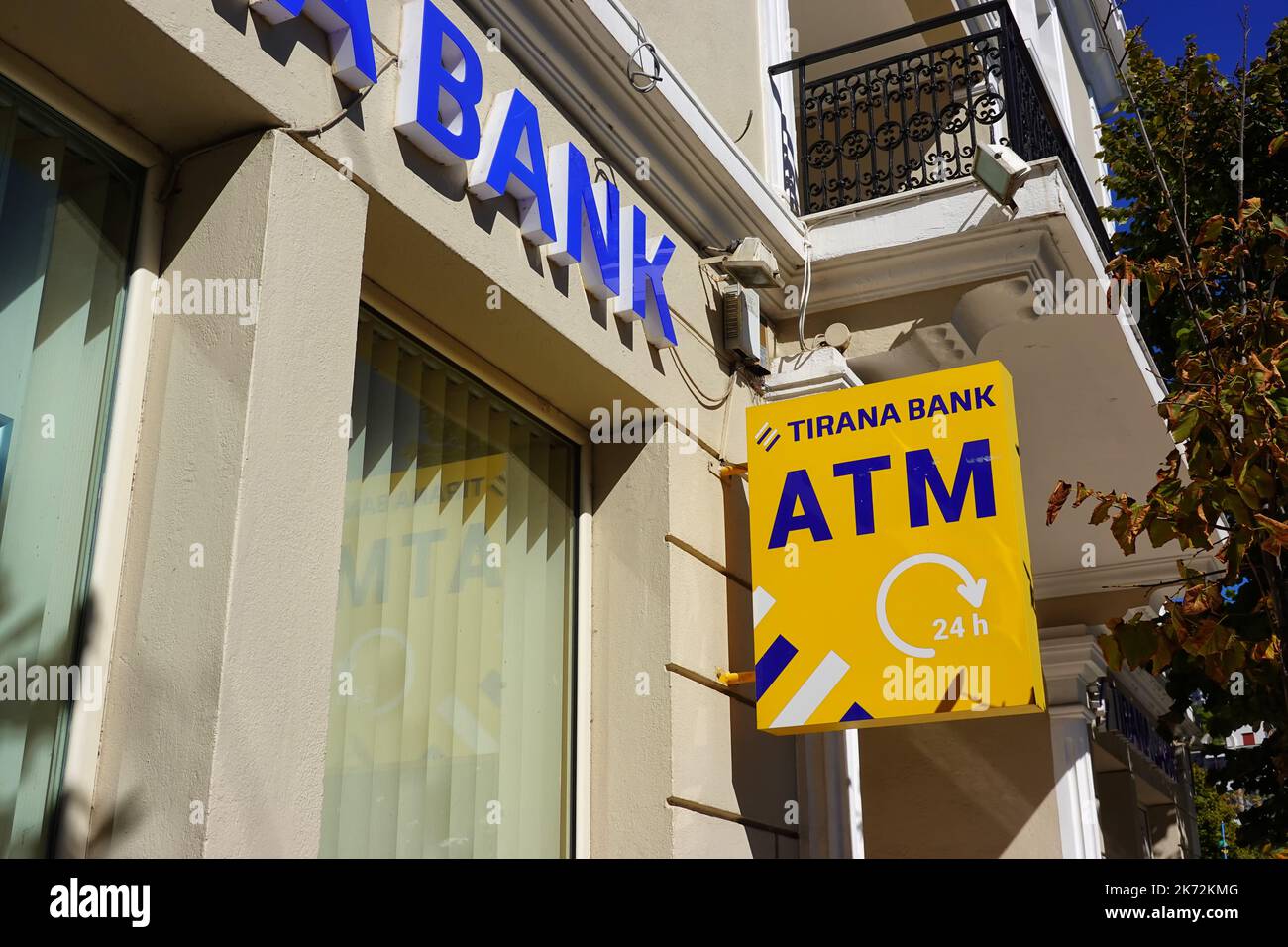 Tirana Bank, Saranda, Repubblica di Albania Foto Stock