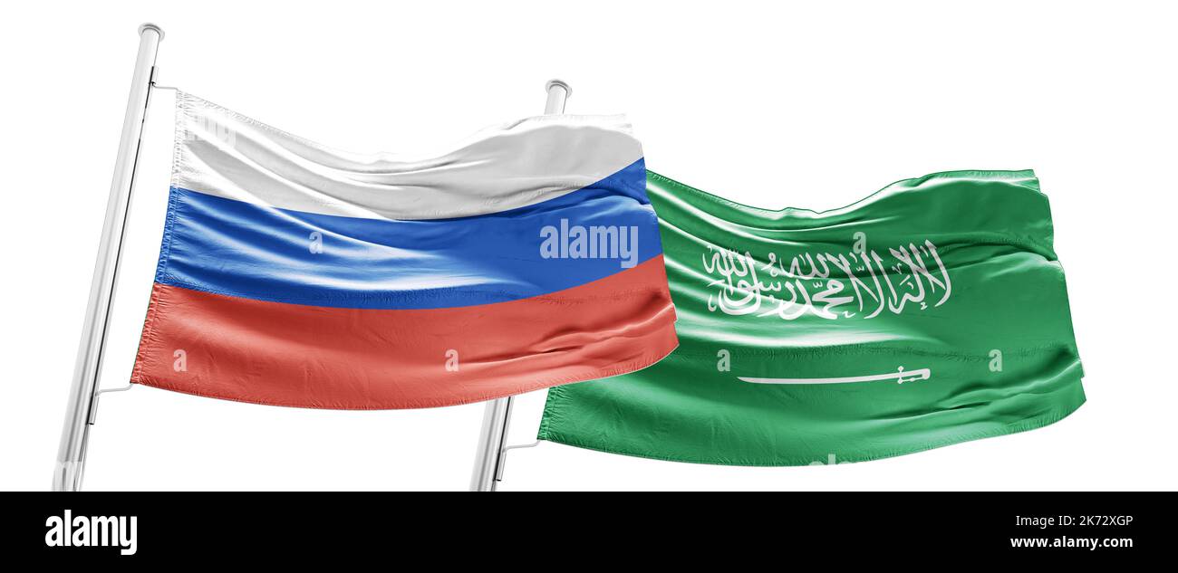 russia Arabia Saudita bandiera insieme Foto Stock